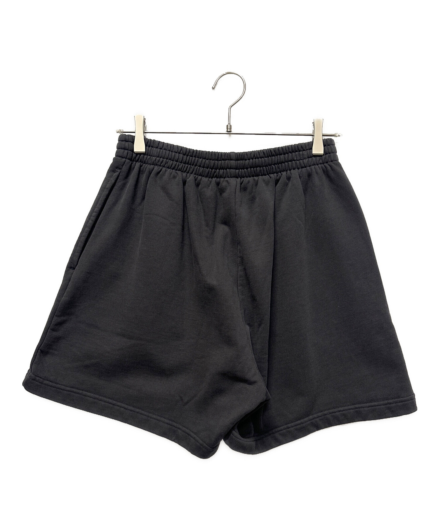 BALENCIAGA バレンシアガ スウェット ハーフパンツ ブラック シワ加工 中古・古着通販】BALENCIAGA (バレンシアガ) スウェットハーフパンツ