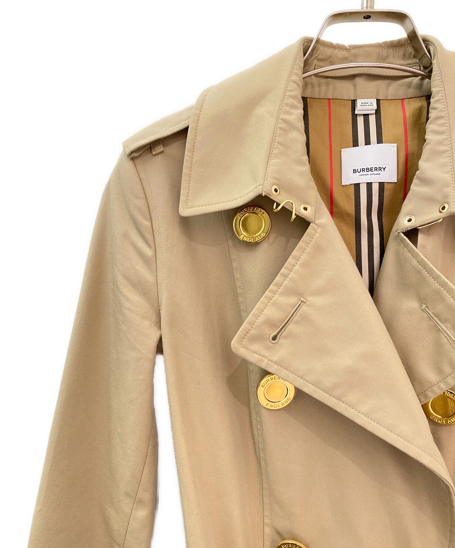 未使用級バーバリー トレンチコート サイズ　レディース 中古・古着通販】BURBERRY (バーバリー) トレンチコート カーキ サイズ