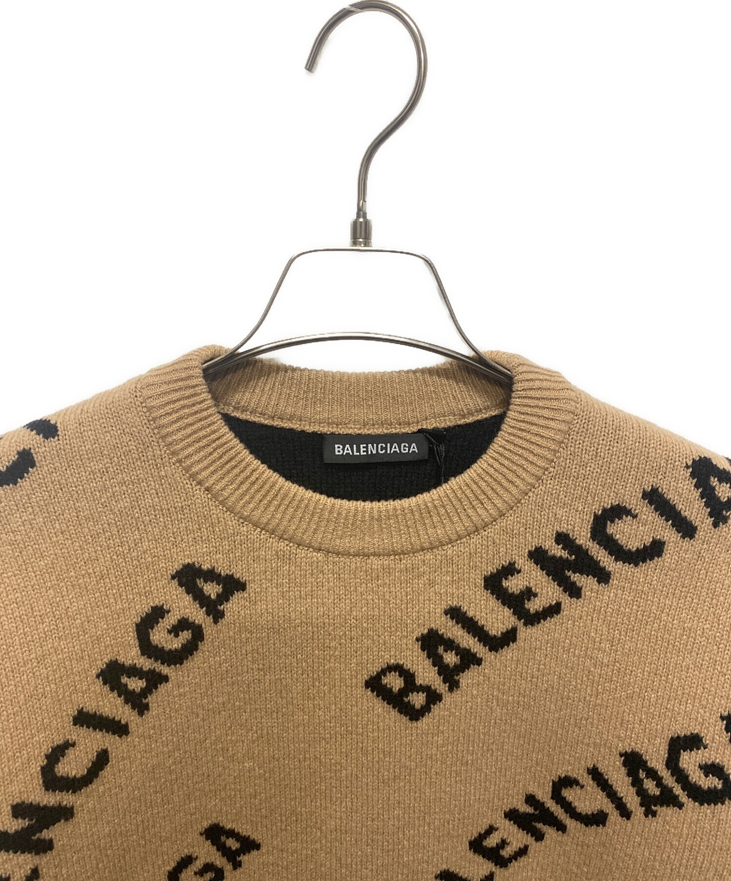 中古・古着通販】BALENCIAGA (バレンシアガ) オールオーバーロゴニット