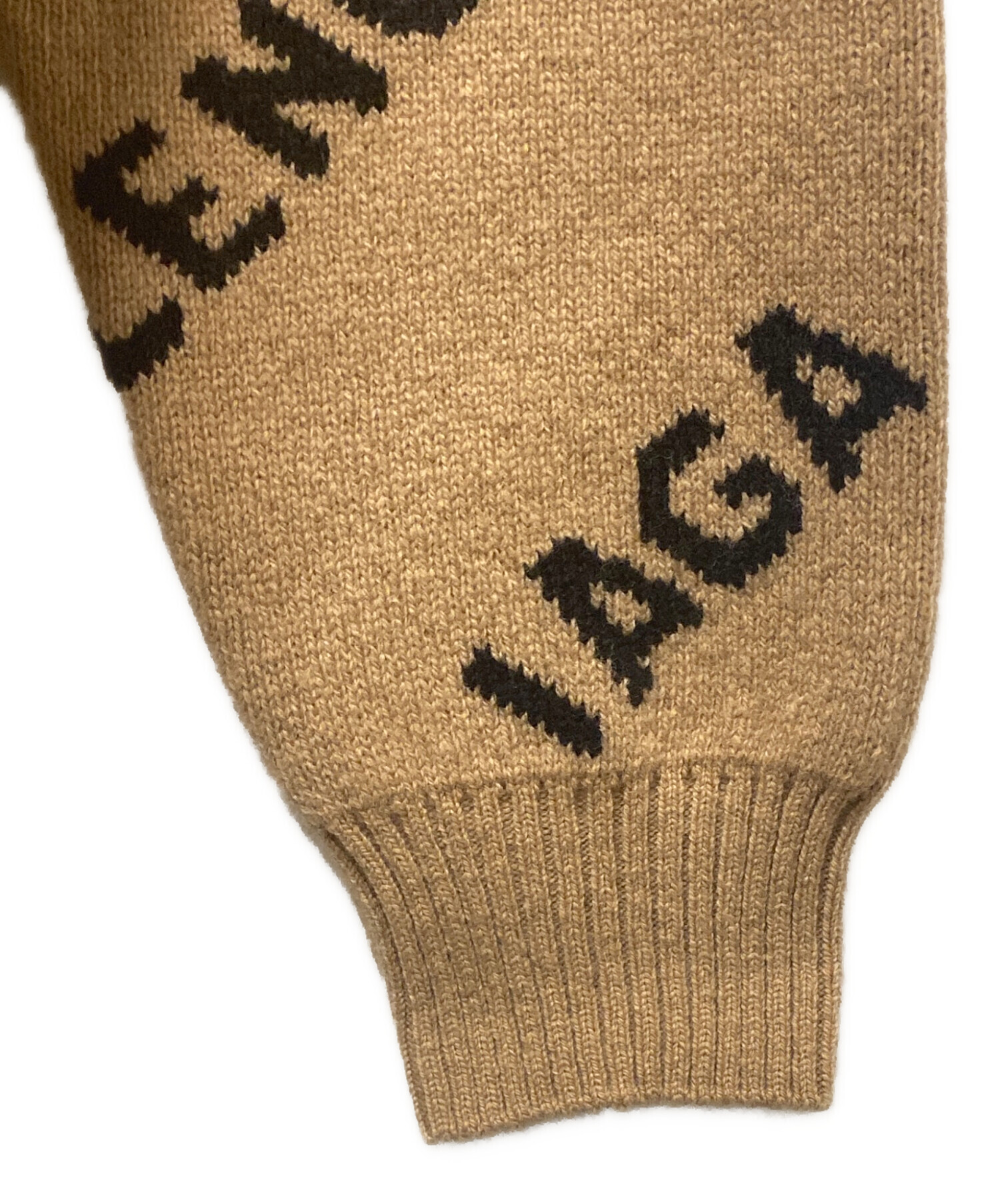 11/8まで　バレンシアガ　ロゴニット セーター オリーブ 中古・古着通販】BALENCIAGA (バレンシアガ) オールオーバーロゴニット