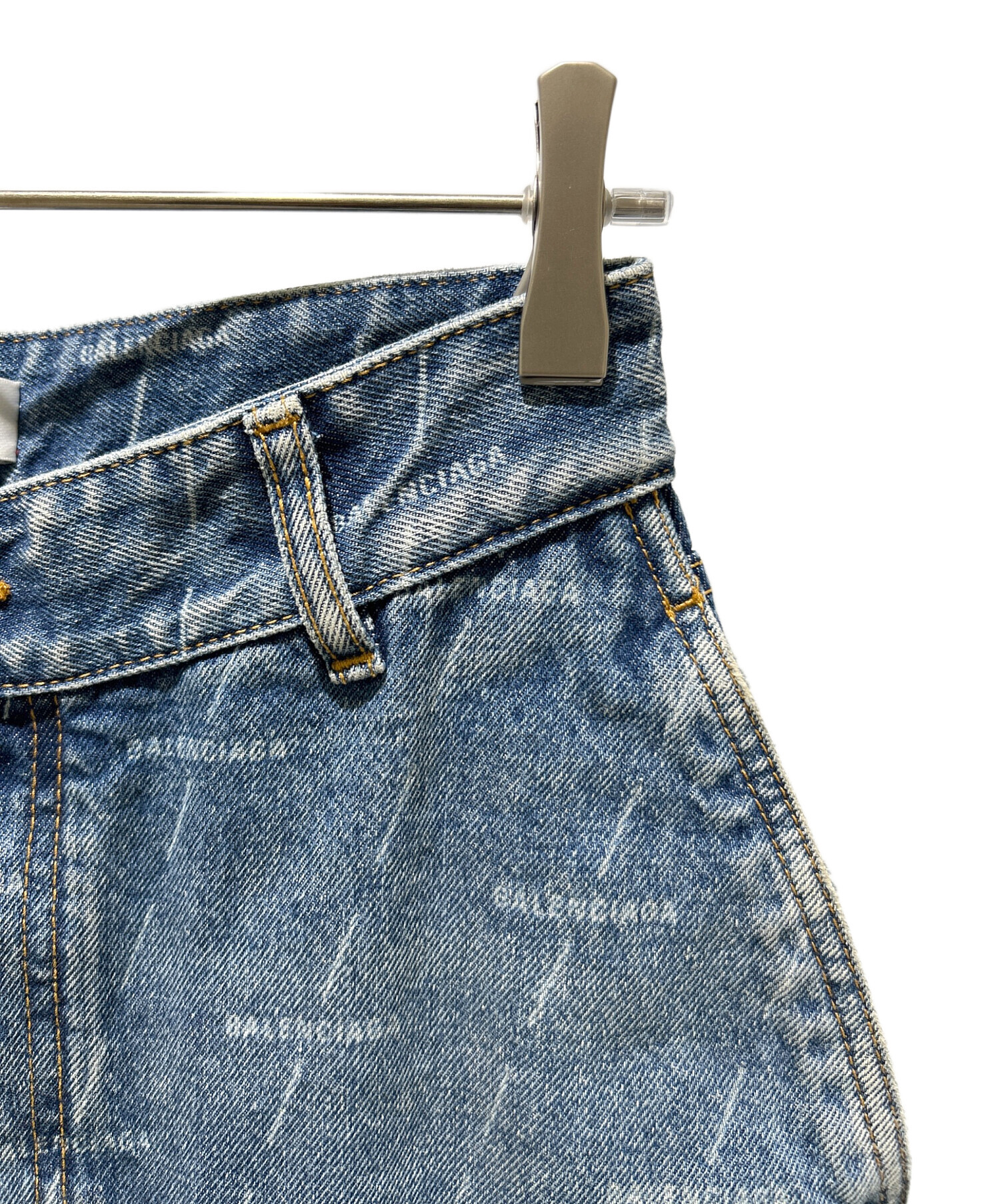 BALENCIAGA ブラック 黒 デニムスカート 36 中古・古着通販】BALENCIAGA (バレンシアガ) ロゴデニムスカート