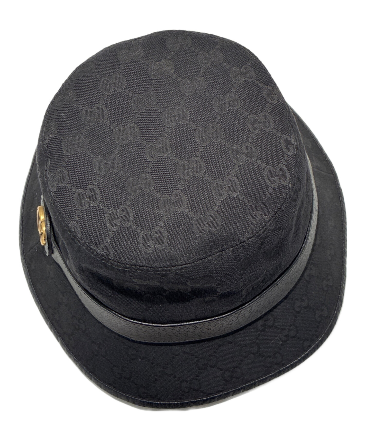 中古・古着通販】GUCCI (グッチ) GGキャンバスフェドラハット ブラック