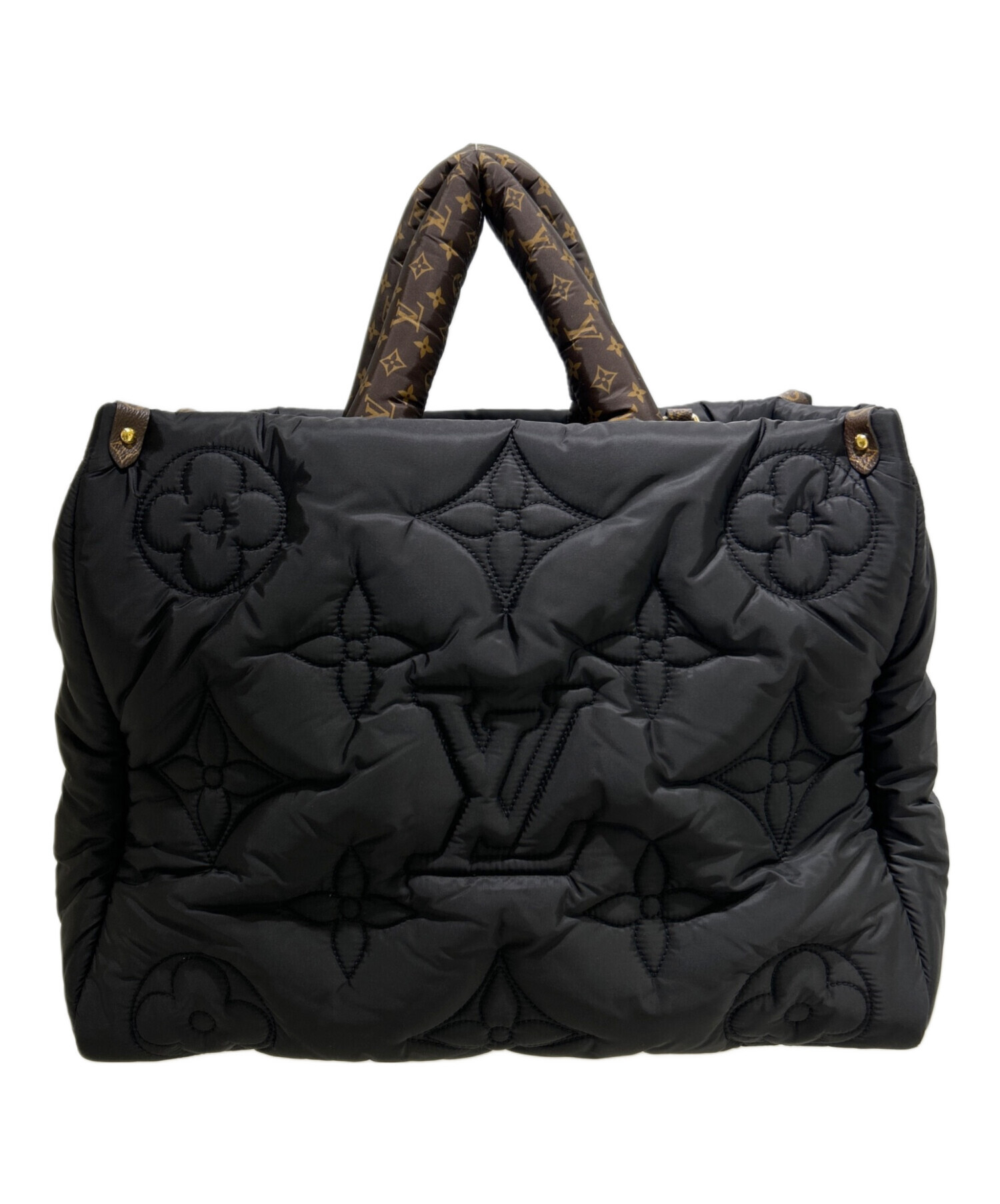 LOUIS VUITTON ブラックナイロンピローボストンバッグ 中古・古着通販】LOUIS VUITTON (ルイ ヴィトン) LVピロー オンザゴー