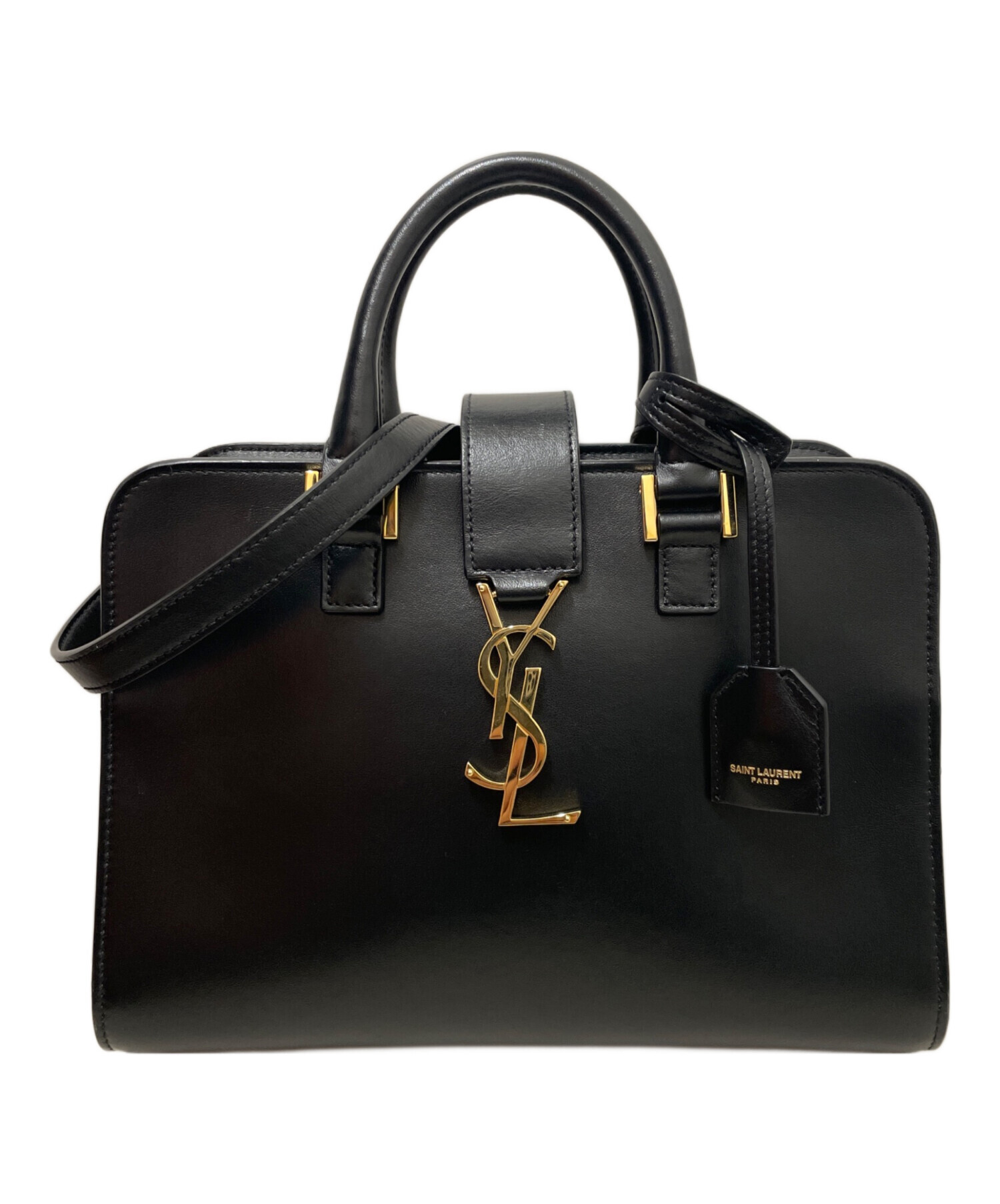 【超美品】SAINT LAURENT ブラックレザーベイビーカバス 超美品】SAINT LAURENT ブラックレザーベイビーカバス SAINT LAURENT