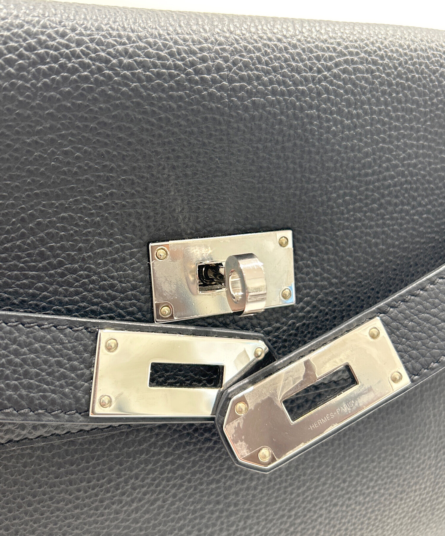 エルメス ブレスレット ケリーバングル ブラック/シルバー金具 メタル