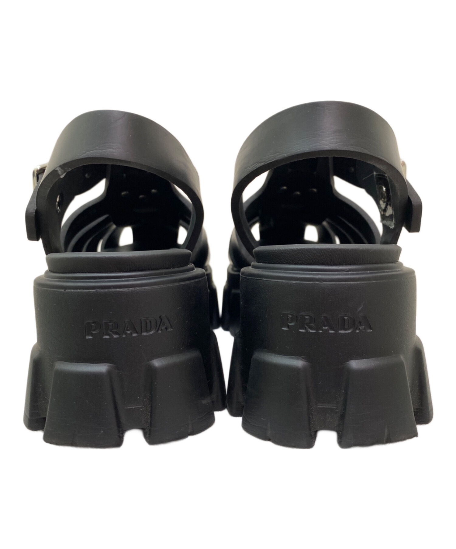 中古・古着通販】PRADA (プラダ) モノリスラバーサンダル ブラック