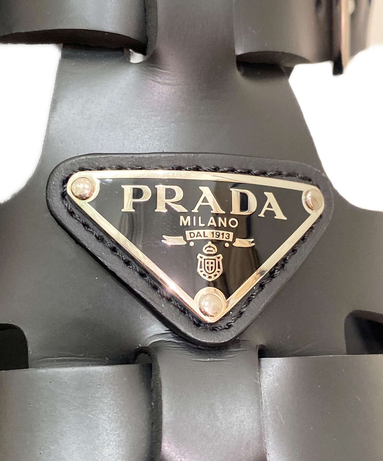 中古・古着通販】PRADA (プラダ) モノリスラバーサンダル ブラック