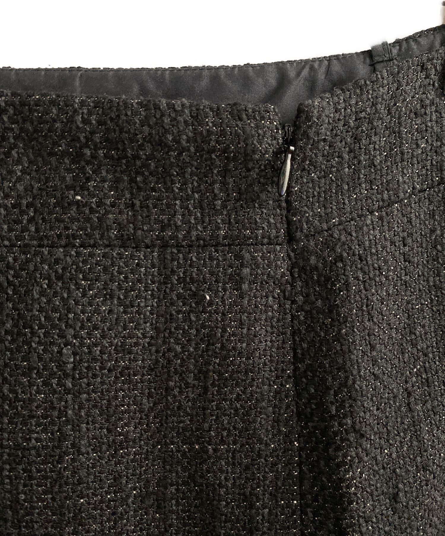 中古・古着通販】CHANEL (シャネル) ツイードスカート ブラック サイズ