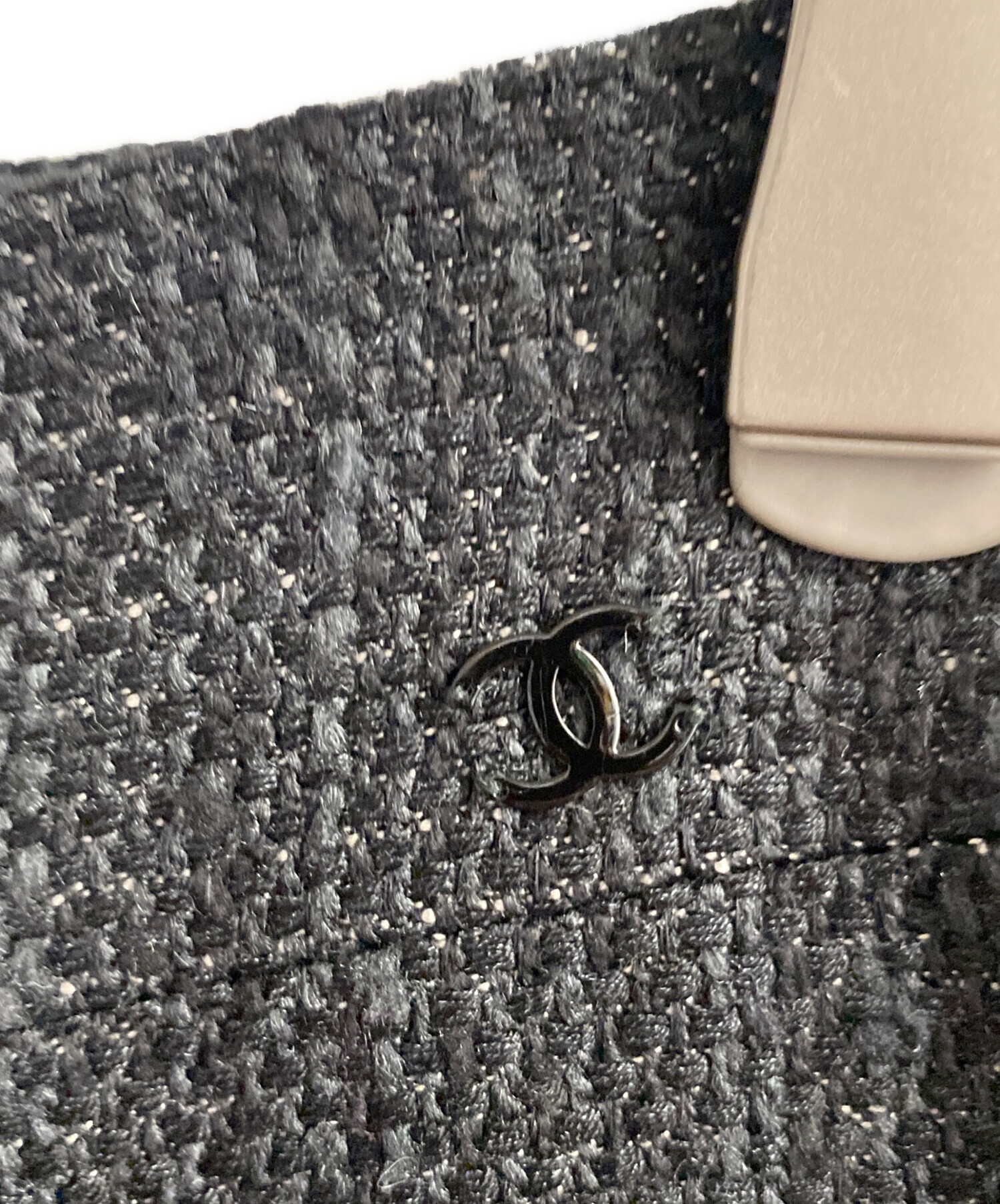 中古・古着通販】CHANEL (シャネル) ツイードスカート ブラック サイズ