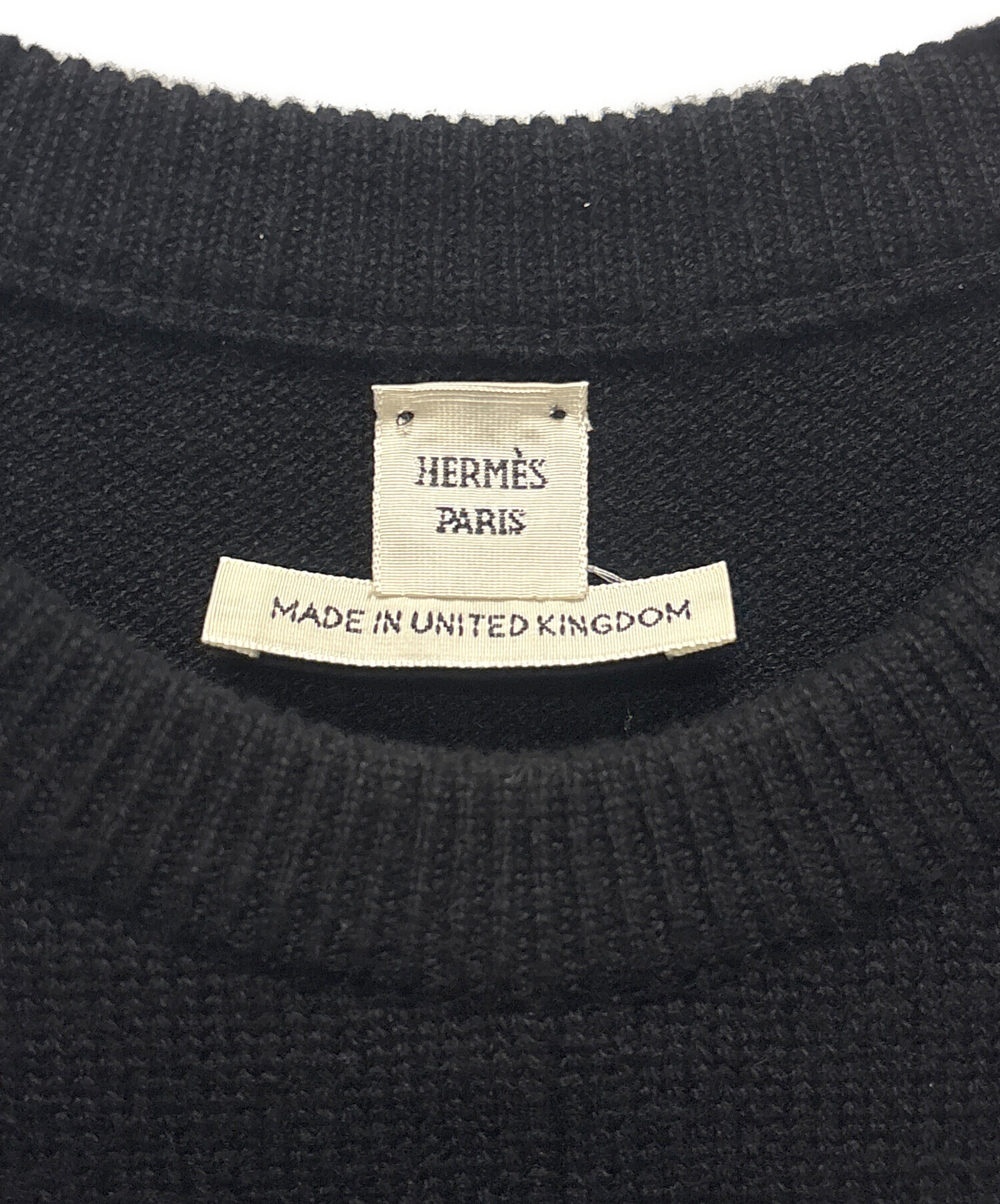 中古・古着通販】HERMES (エルメス) カシミヤ半袖ニット ブラック