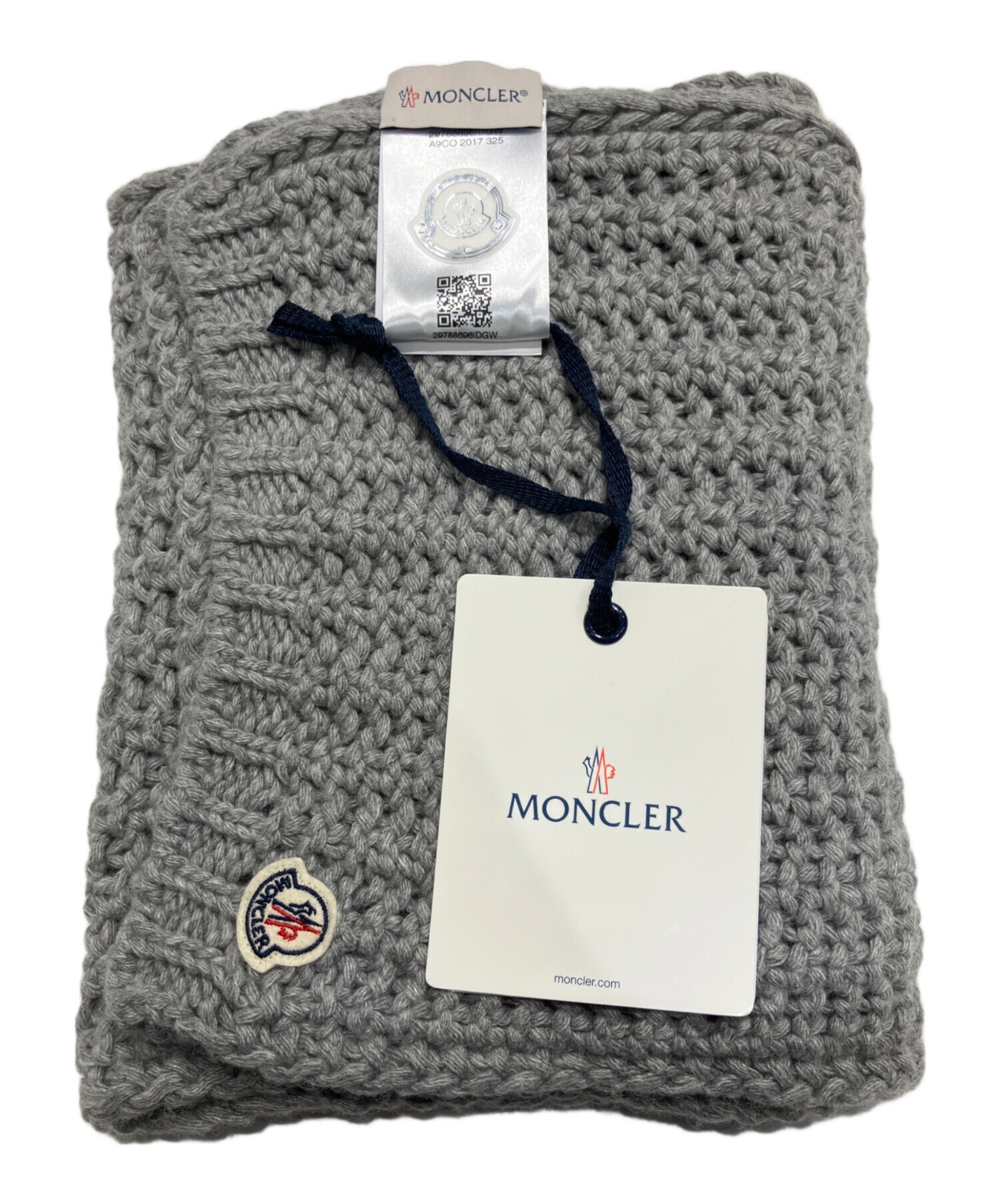 中古・古着通販】MONCLER (モンクレール) ワッペン付きニットマフラー