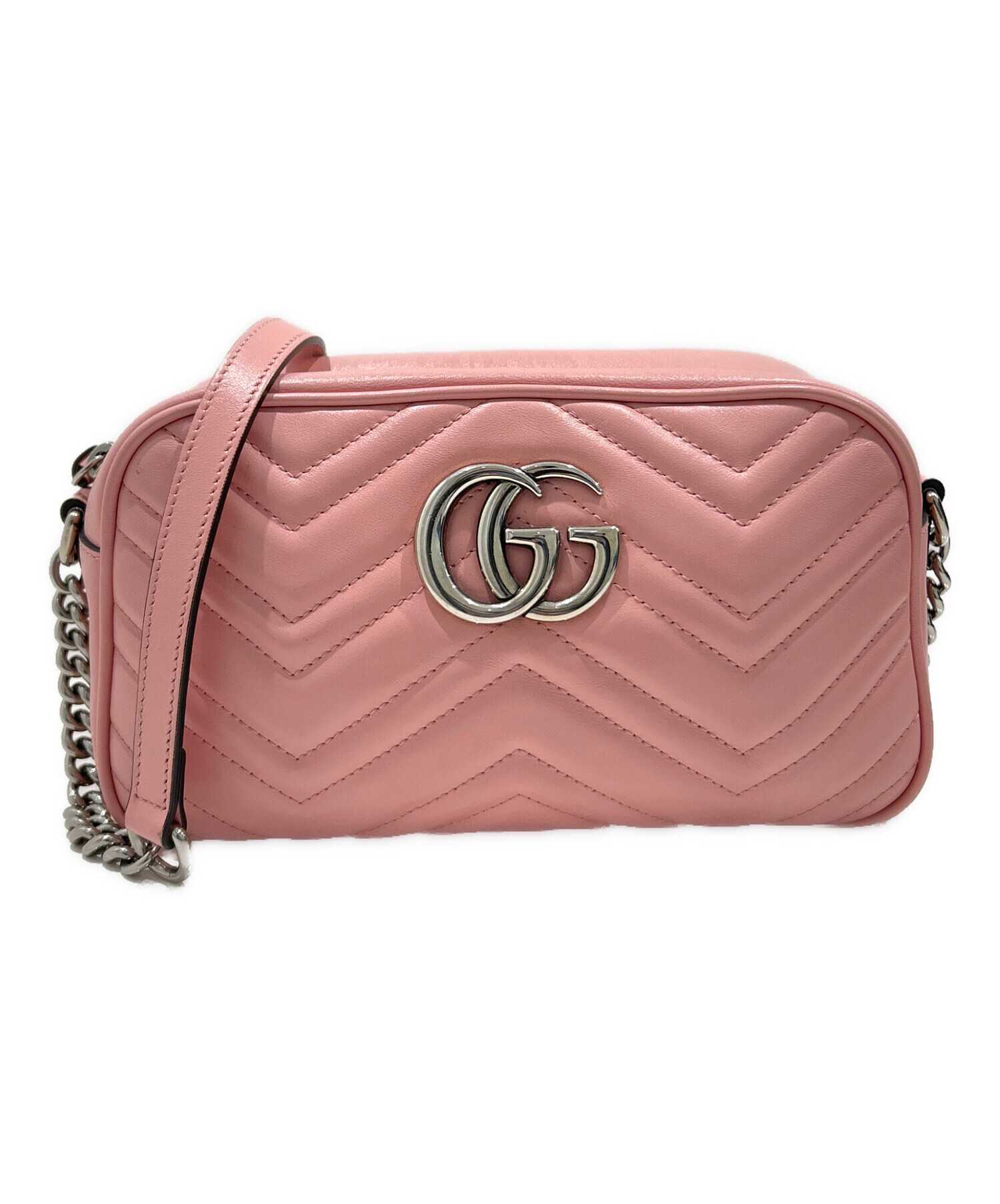 中古・古着通販】GUCCI (グッチ) GGマーモントショルダーバッグ ピンク