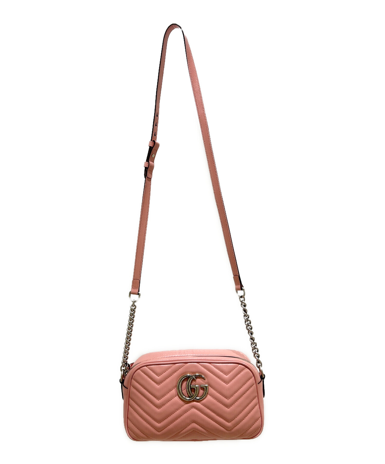 中古・古着通販】GUCCI (グッチ) GGマーモントショルダーバッグ ピンク