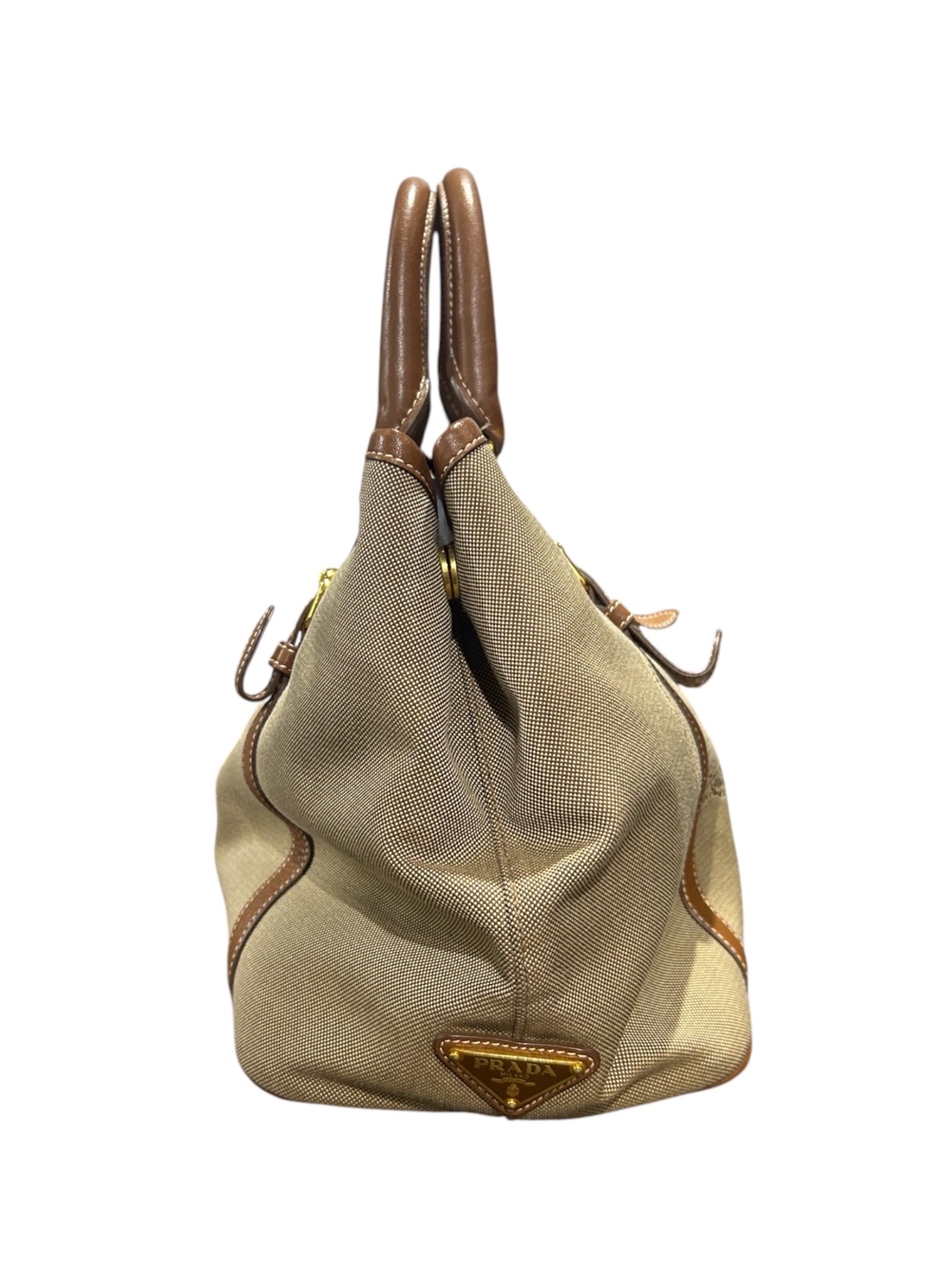 中古・古着通販】PRADA (プラダ) ロゴジャガードリボンハンドバッグ 