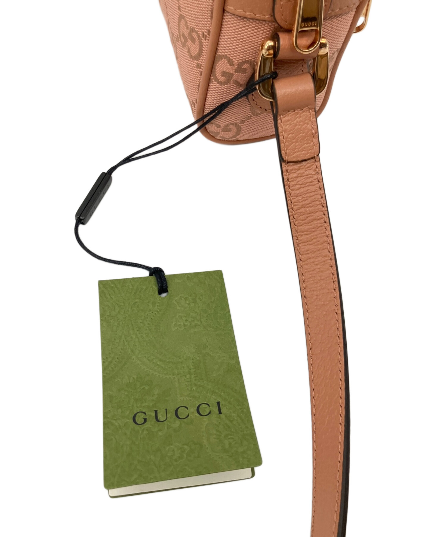 GUCCI ショルダーバック ピンク 中古・古着通販】GUCCI (グッチ) Pink GG Canvas Shoulder Bag