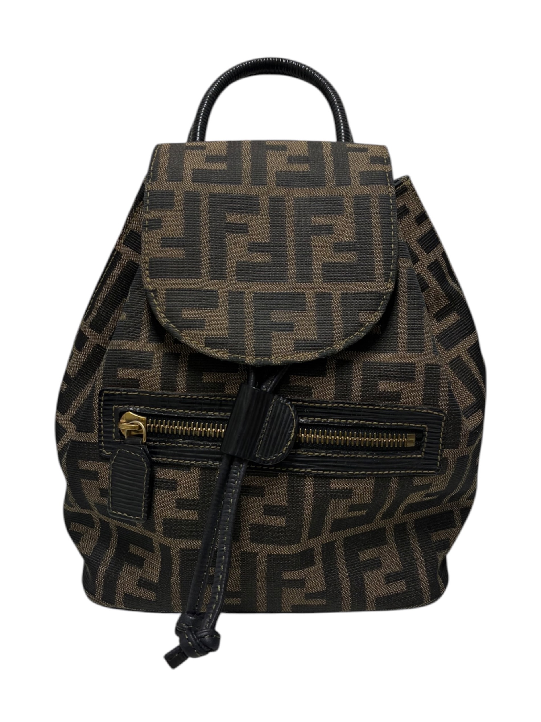 【本場イタリア購入】FENDI フェンディ ヴィンテージ リュック 中古・古着通販】FENDI (フェンディ) ミニリュック ブラウン サイズ