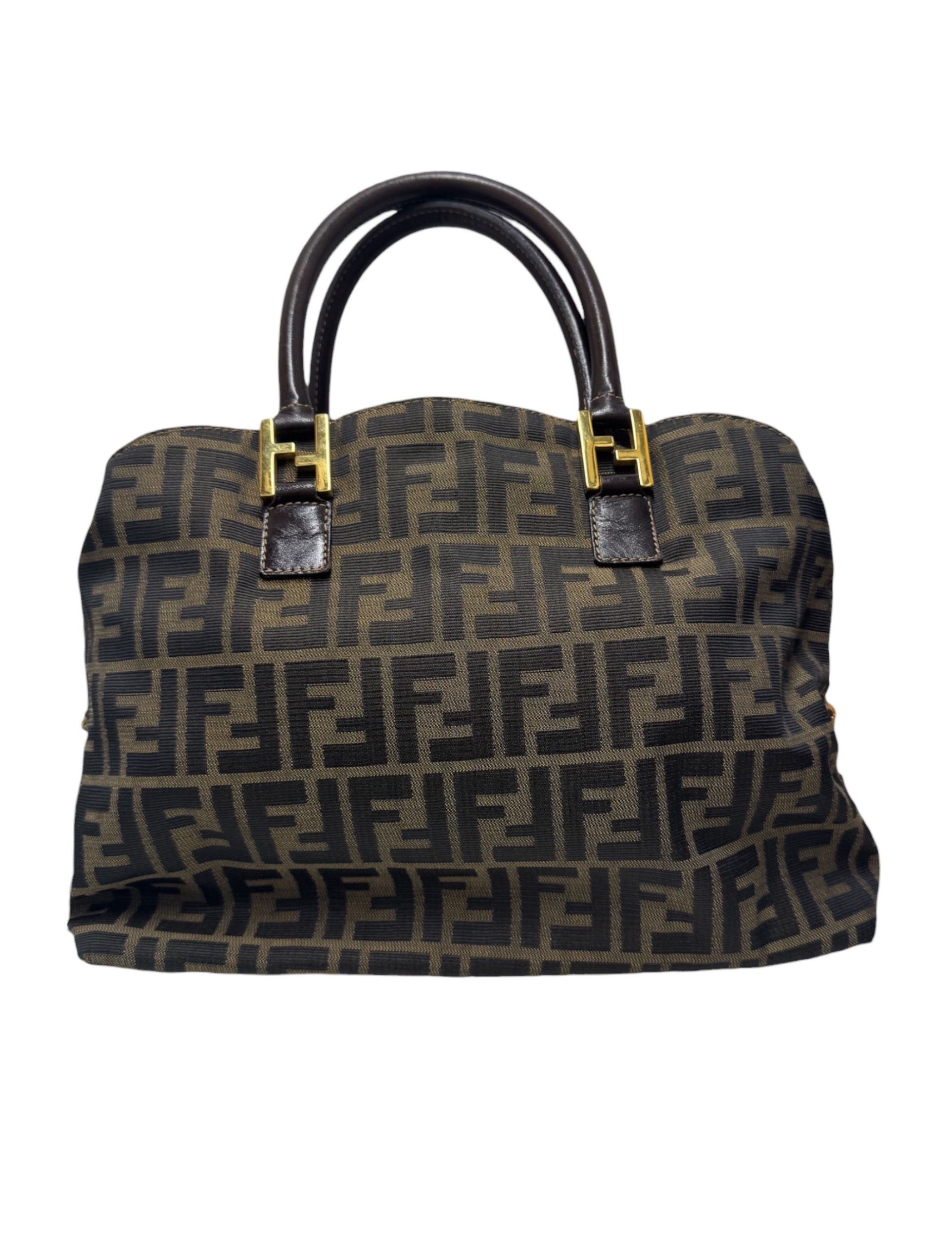 本物 フェンディ FENDI ズッカ 2WAY ショルダーバッグ ハンドバッグ ポシェット ナイロン ブラウン Zucca バッグ 中古・ フェンディ FENDI ズッカショルダーバッグ ナイロンキャンバス