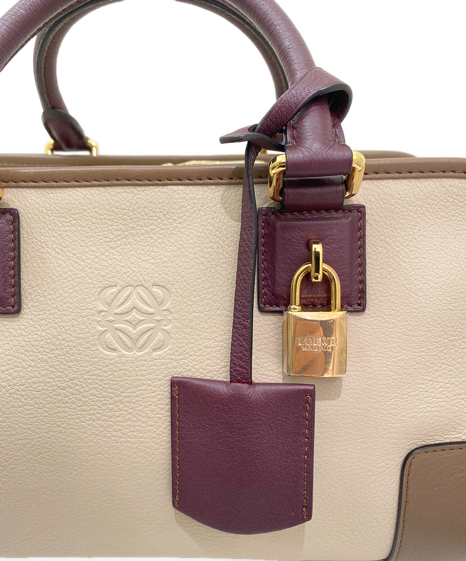 中古・古着通販】LOEWE (ロエベ) アマソナ28 ベージュ×ブラウン