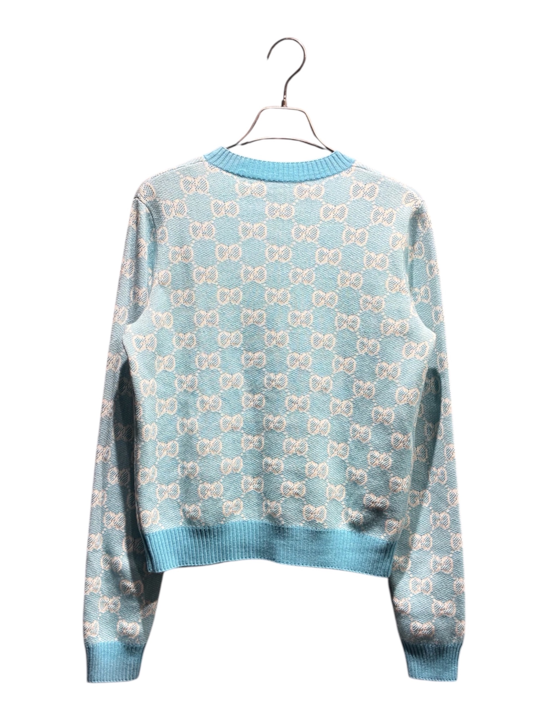 中古・古着通販】GUCCI (グッチ) GGジャガードカーディガン スカイ