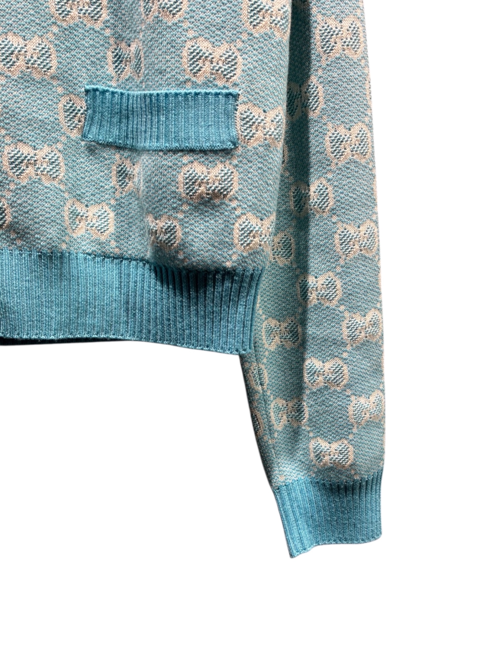 中古・古着通販】GUCCI (グッチ) GGジャガードカーディガン スカイ