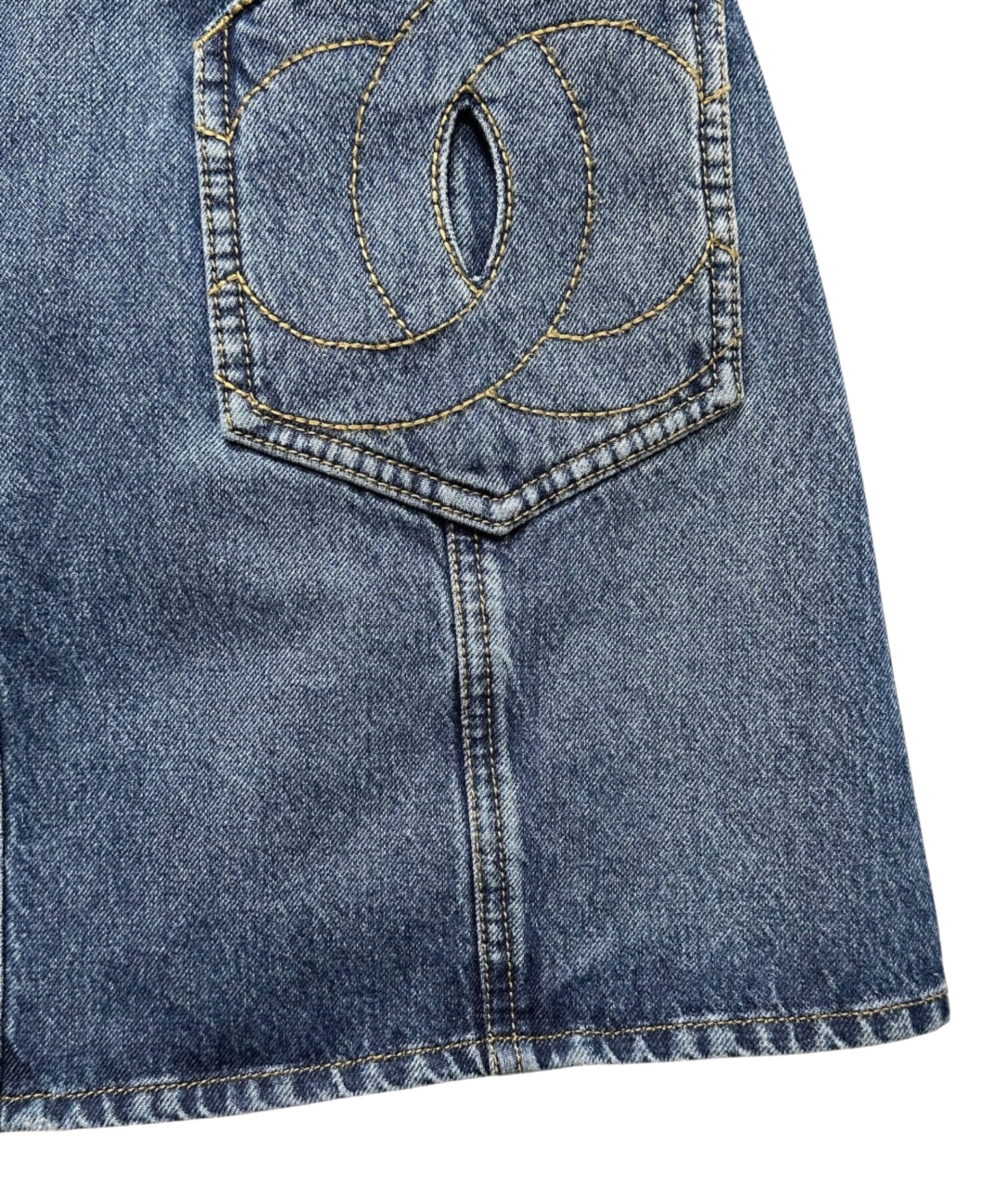 最終値下げ　シャネル　デニムスカート　レア 中古・古着通販】CHANEL (シャネル) ココポケットデニムミニスカート