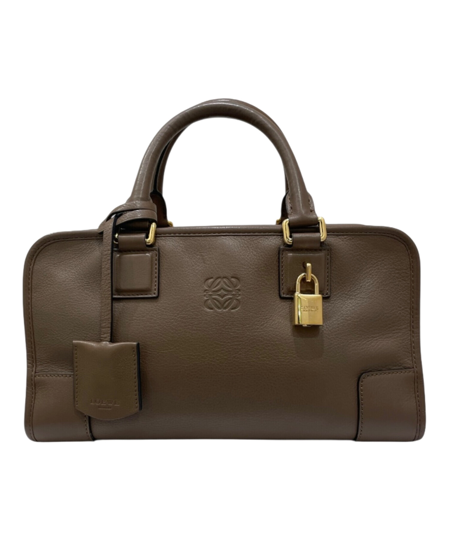 超メルカリ市特価★LOEWE アマソナ28★今期トレンドのブラウン 美品 ロエベ LOEWE アマソナ 28 ハンド バッグ レザー ベージュ