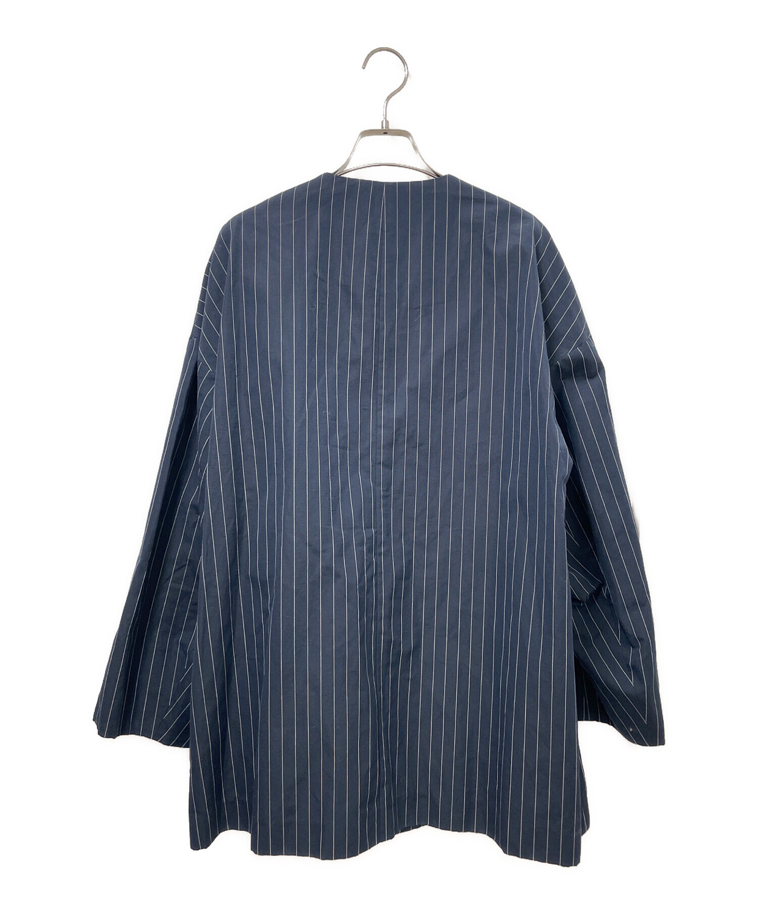 中古・古着通販】ENFOLD (エンフォルド) ピンストライプ ノーカラー