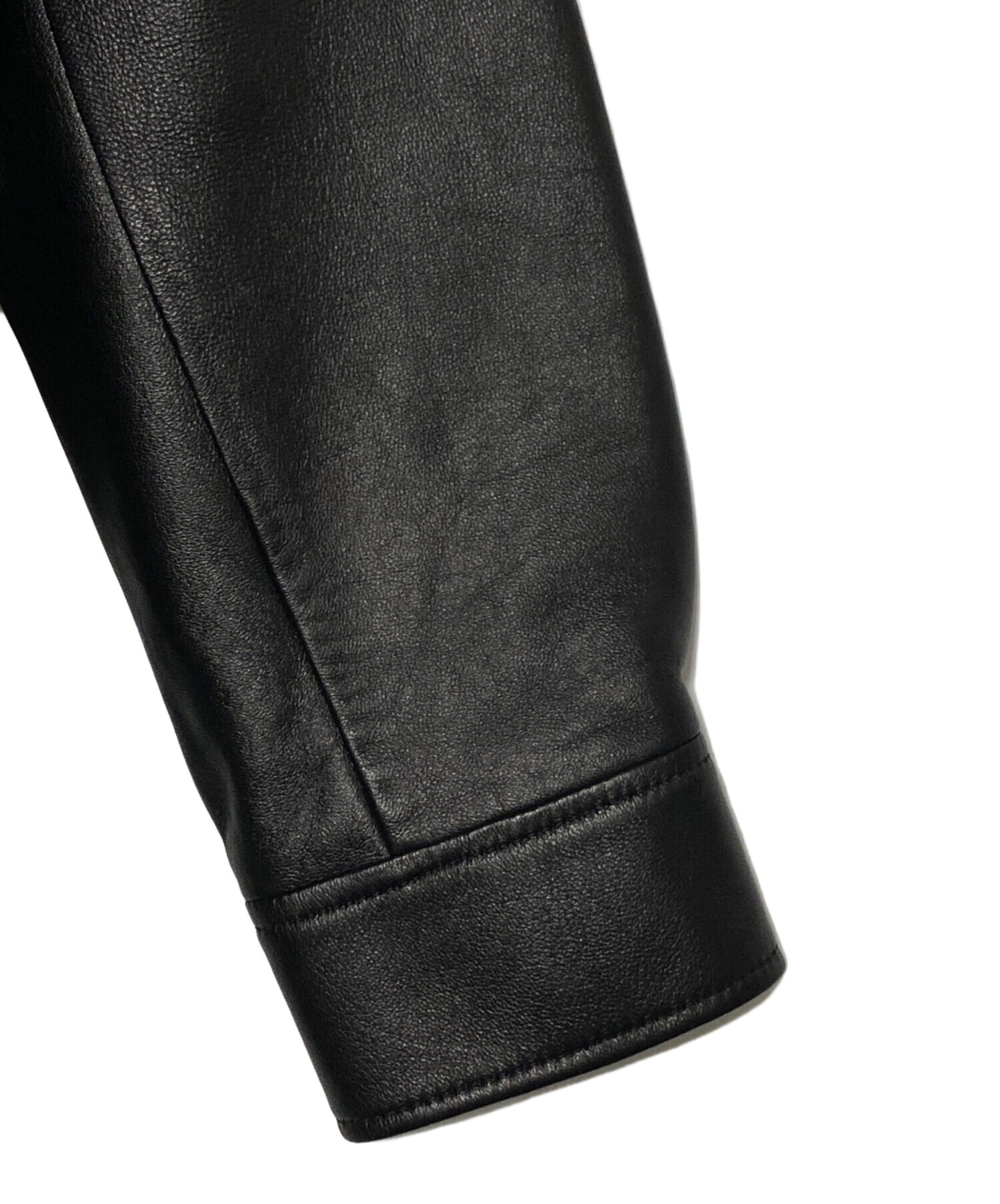 中古・古着通販】GUCCI (グッチ) Embossed Logo Leather Shirt Jacket