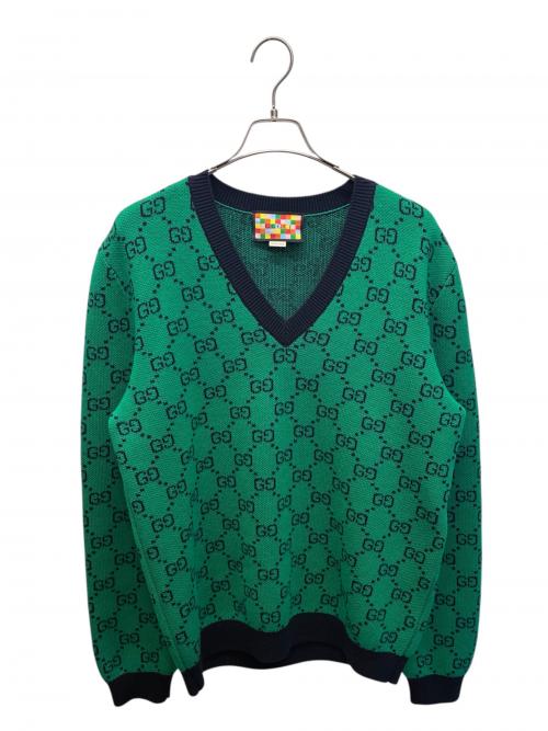中古・古着通販】GUCCI (グッチ) GG総柄ニット/661155 XKBXI グリーン