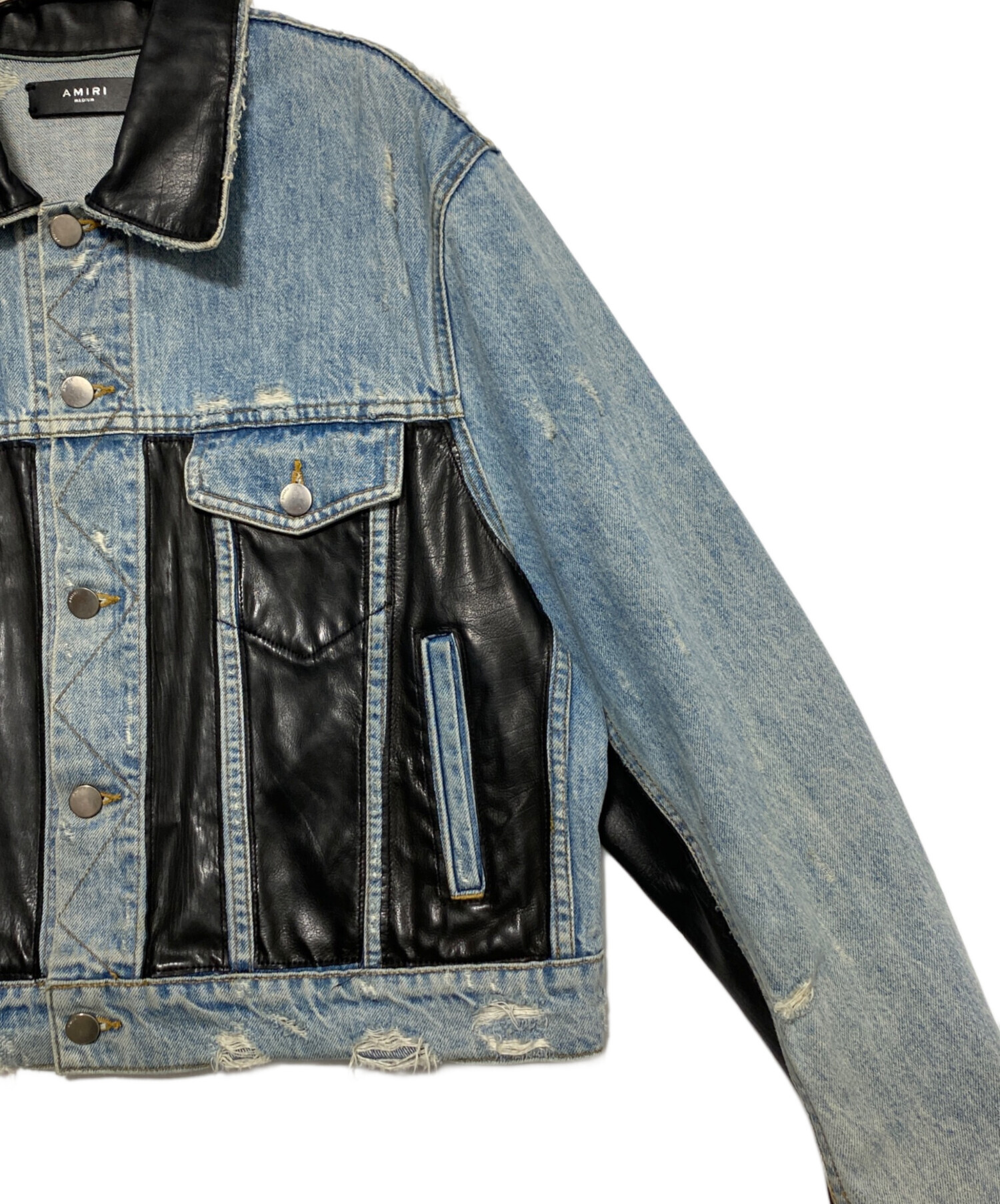 中古・古着通販】AMIRI (アミリ) レザー切替デニムジャケット サイズ