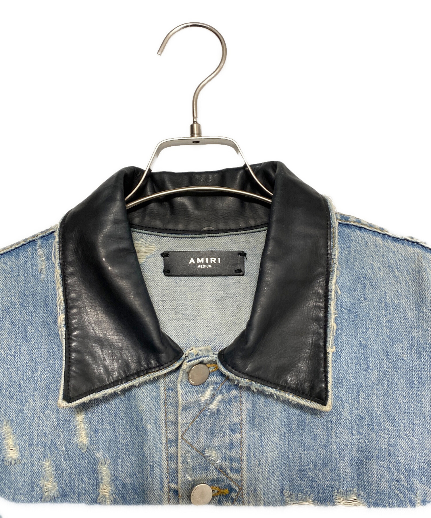 中古・古着通販】AMIRI (アミリ) レザー切替デニムジャケット サイズ