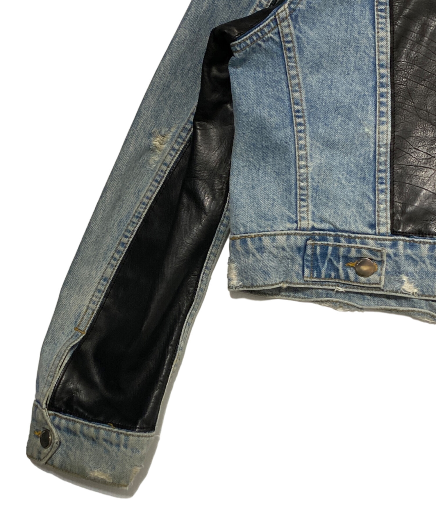 中古・古着通販】AMIRI (アミリ) レザー切替デニムジャケット サイズ 中古・古着通販】AMIRI (アミリ) レザー切替デニムジャケット サイズ