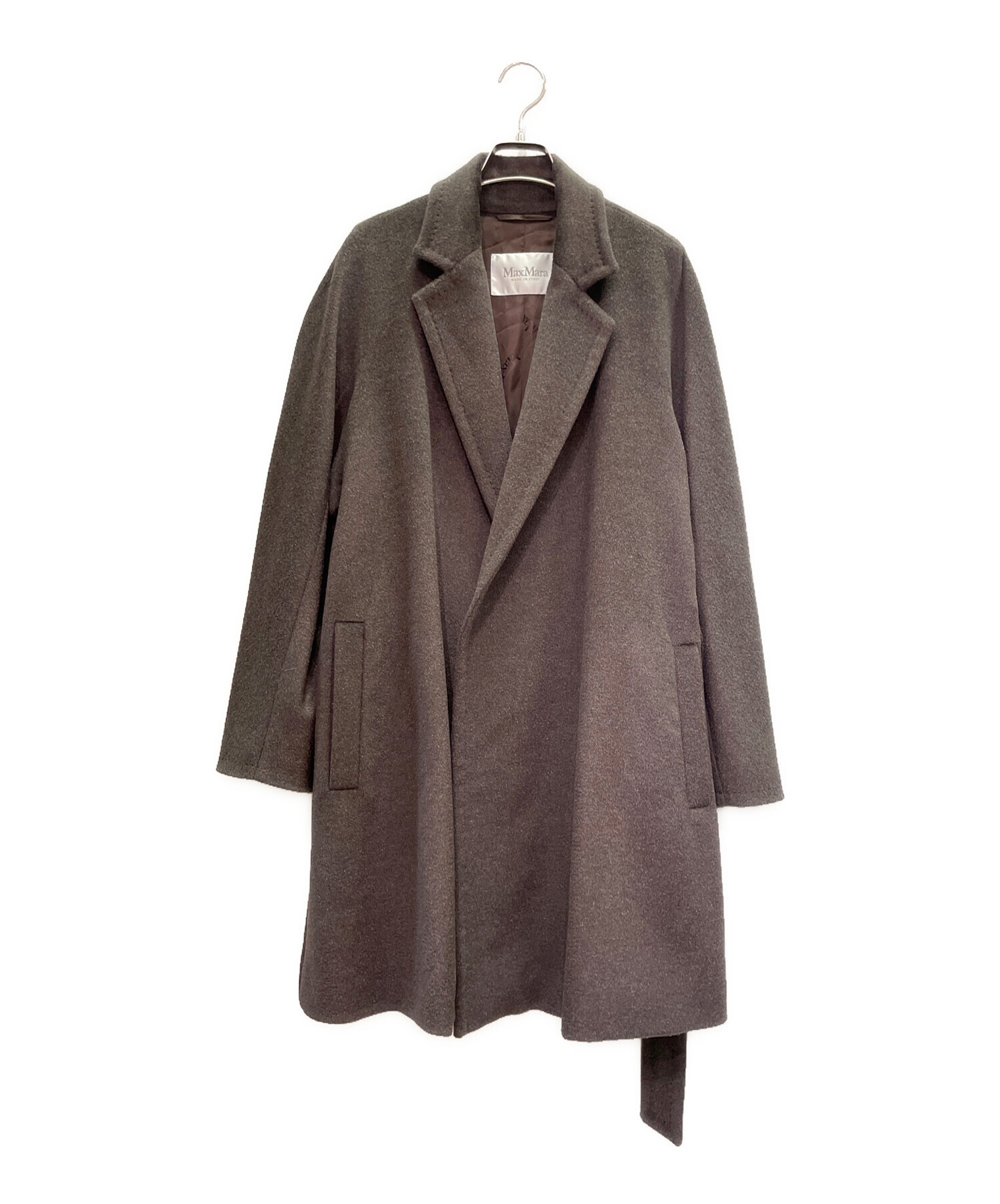 マックスマーラ アルパカガウンコート ベルテッドコート 銀タグ サイズ40 中古・古着通販】MaxMara (マックスマーラ) ガウンコート ブラウン