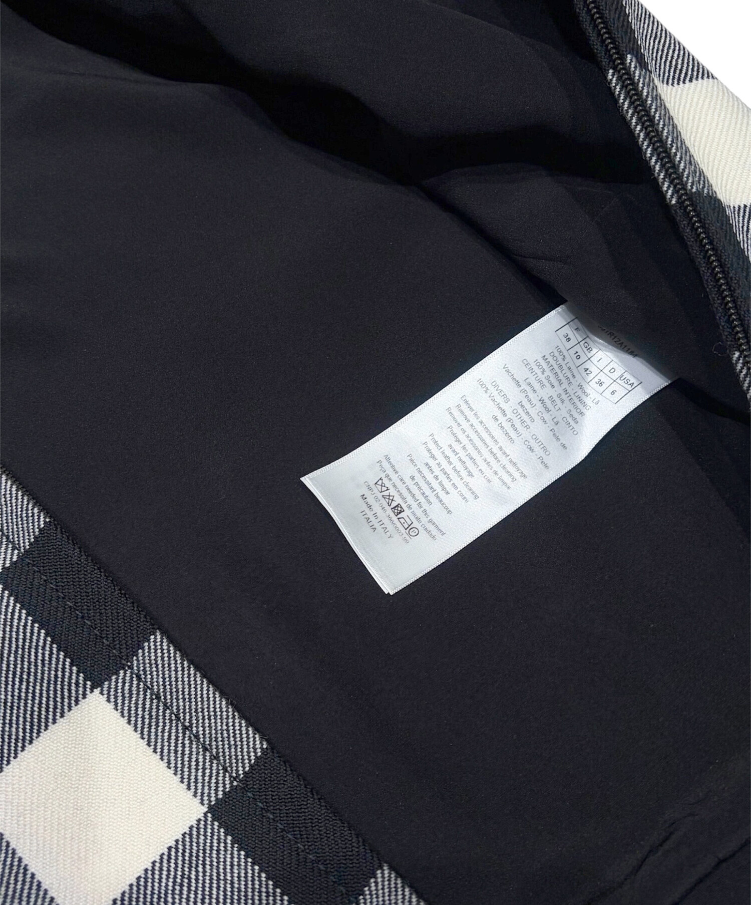 DIOR グレーとホワイトのチェック柄半袖ミニワンピース 中古・古着通販】Christian Dior (クリスチャン ディオール) ギンガム