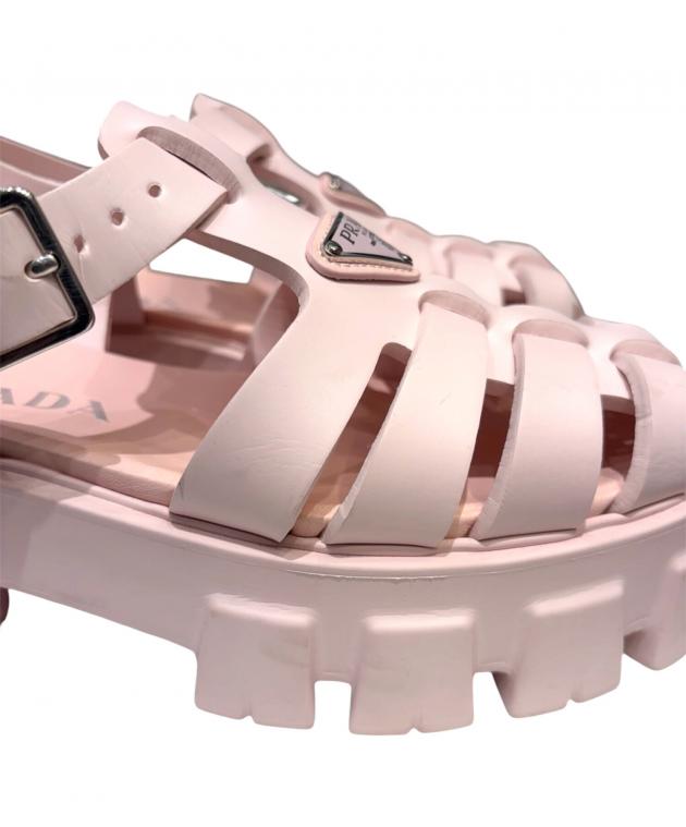 中古・古着通販】PRADA (プラダ) モノリス ラバー サンダル ピンク