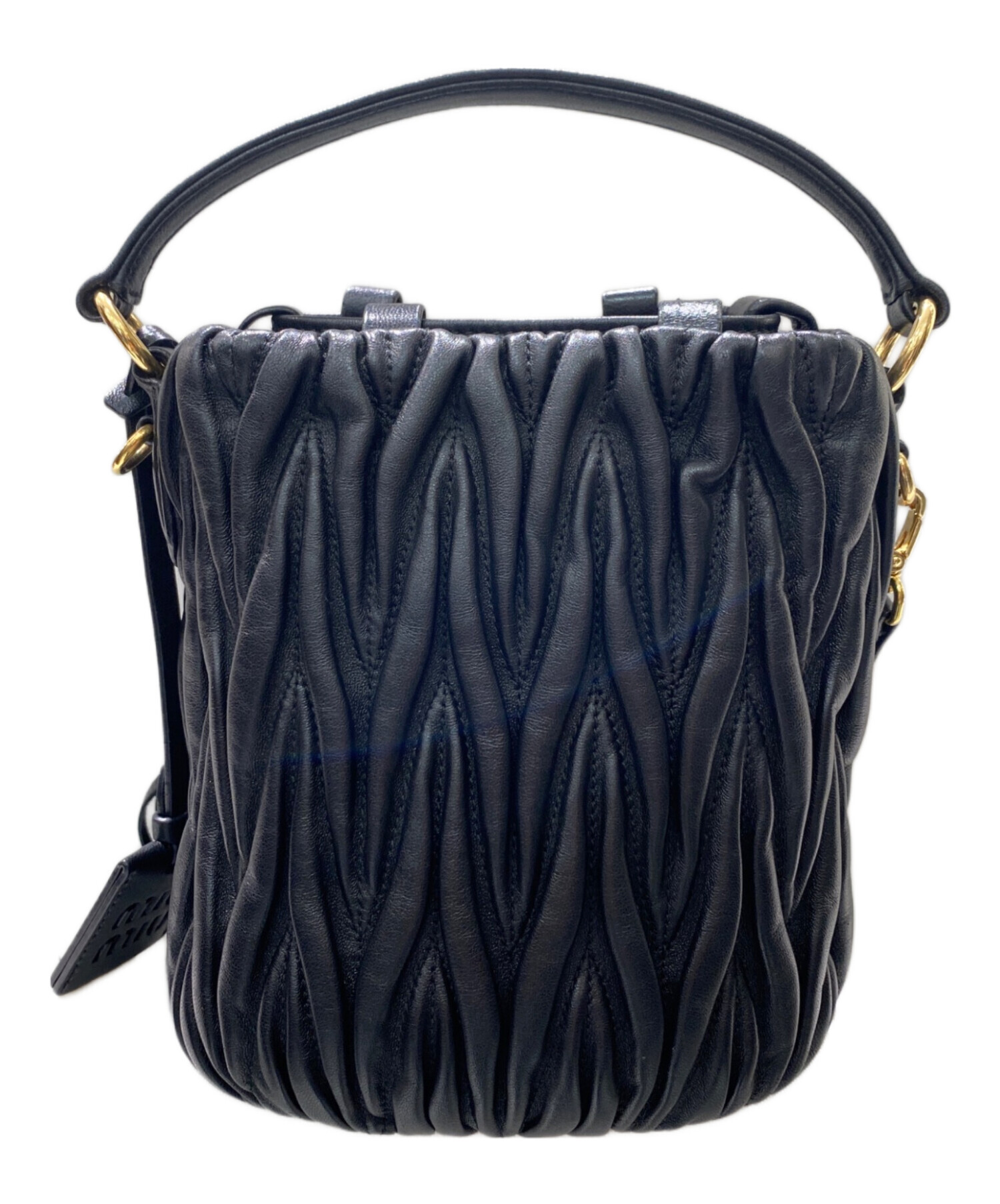 中古・古着通販】MIU MIU (ミュウミュウ) ミニバケットバッグ ブラック 