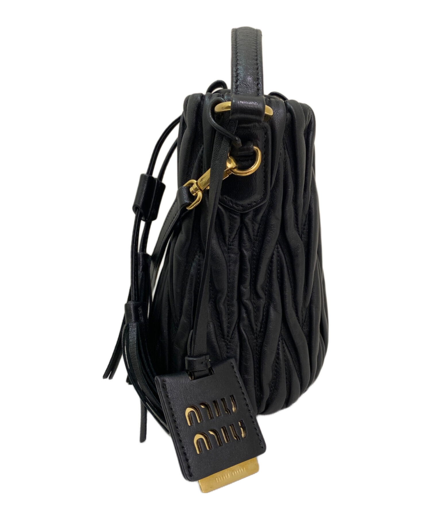 中古・古着通販】MIU MIU (ミュウミュウ) ミニバケットバッグ ブラック 