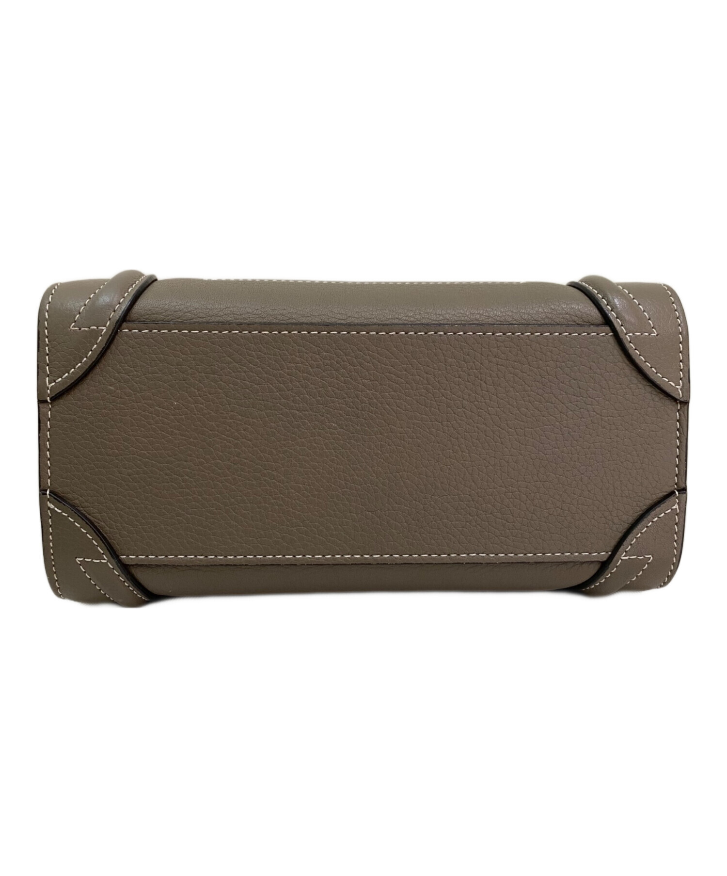 （値下げ）CELINE Luggage Nano グレージュ ハンドバッグ 中古・古着通販】CELINE (セリーヌ) ラゲージ ナノショッパー