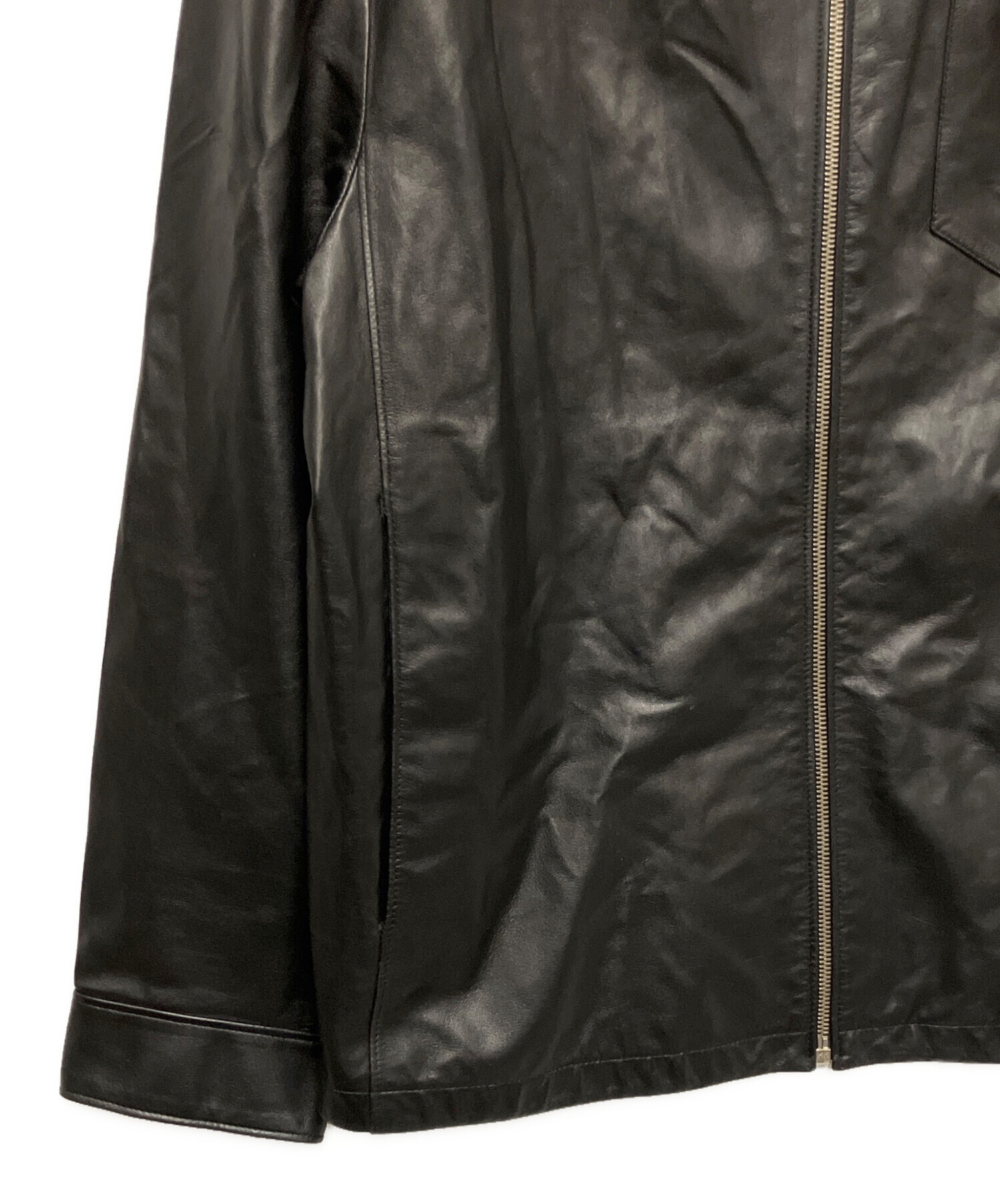中古・古着通販】PRADA (プラダ) レザージップアップジャケット UPW412