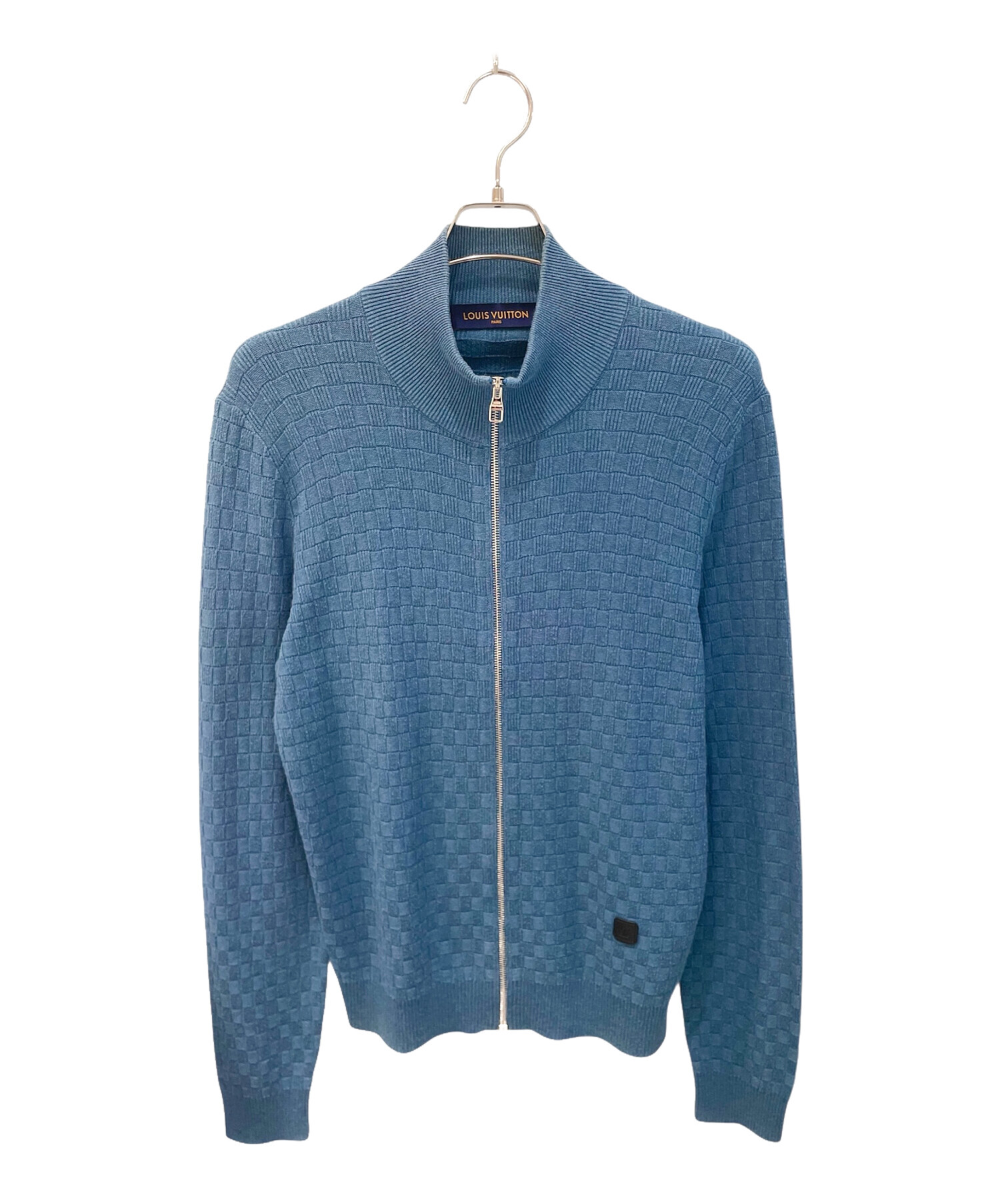LOUIS VUITTON　ニット　ダミエ　ネイビー　Ｌ 中古・古着通販】LOUIS VUITTON (ルイ ヴィトン) ダミエジップアップ