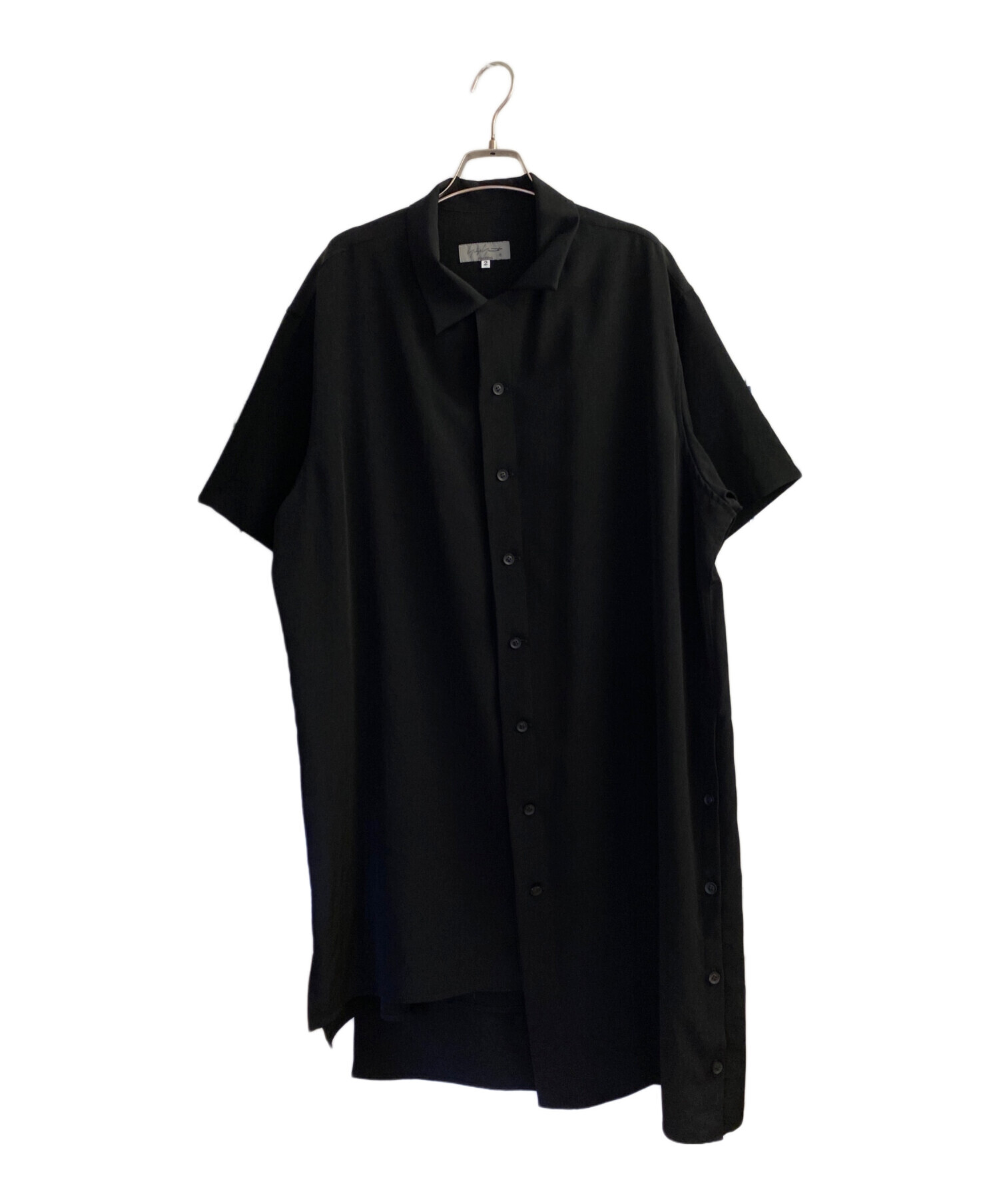 テンセルローンタックブラウス　ヨウジヤマモトプールオム　3　黒　古着 中古・古着通販】Yohji Yamamoto pour homme (ヨウジヤマモト