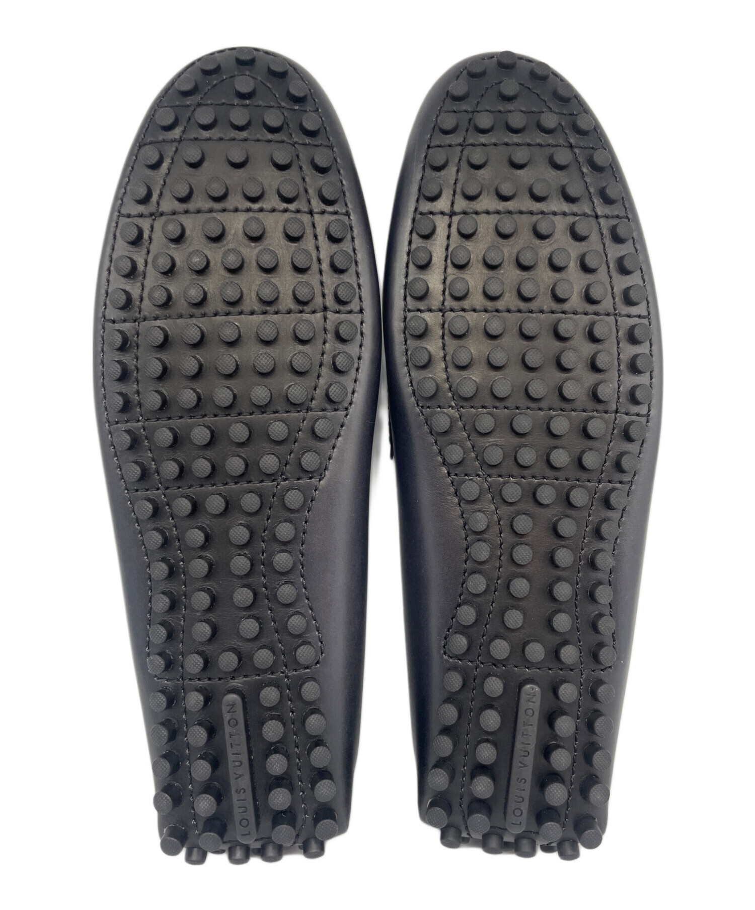 ルイヴィトン ドライビングレザーシューズ モカシンブラック 中古・古着通販】LOUIS VUITTON (ルイ ヴィトン) ドライビングシューズ