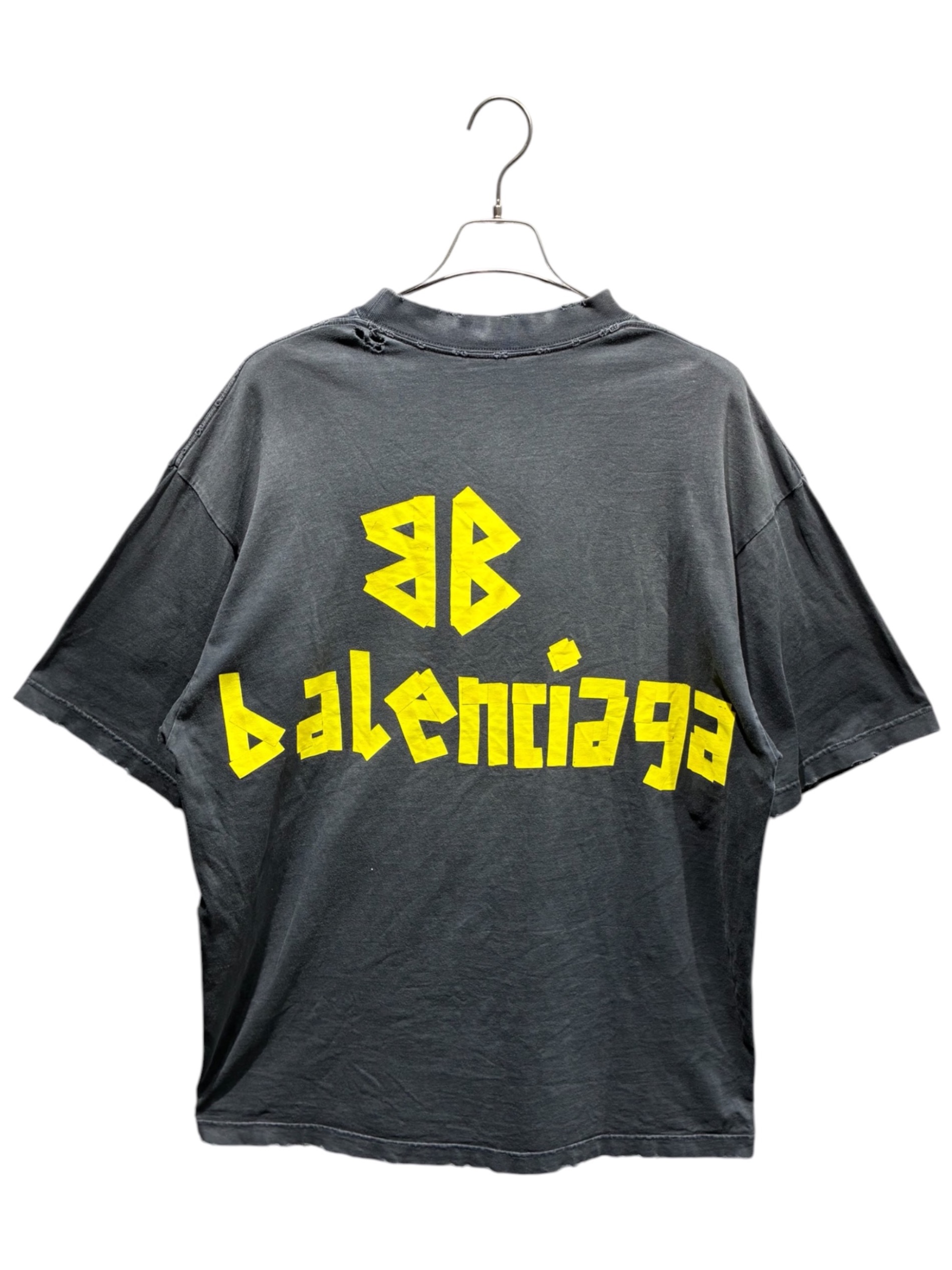 中古・古着通販】BALENCIAGA (バレンシアガ) テープロゴダメージT