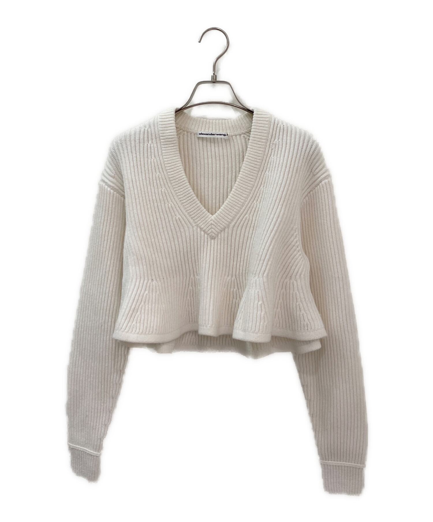新品未使用Alexander wangニットトップス Alexander Wang Sweater Small Womens Brown Crotchet Knit Crewneck