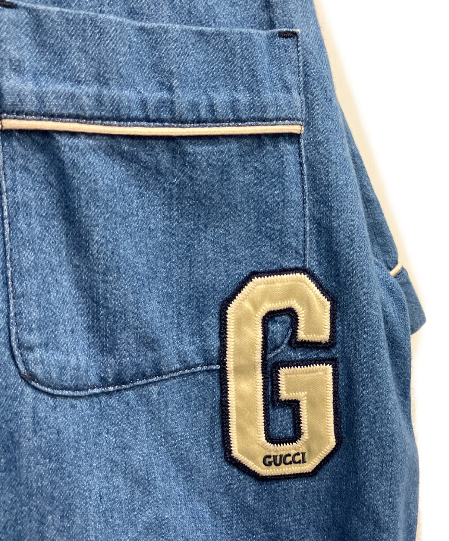 中古・古着通販】GUCCI (グッチ) ベースボールデニムシャツ/半袖シャツ