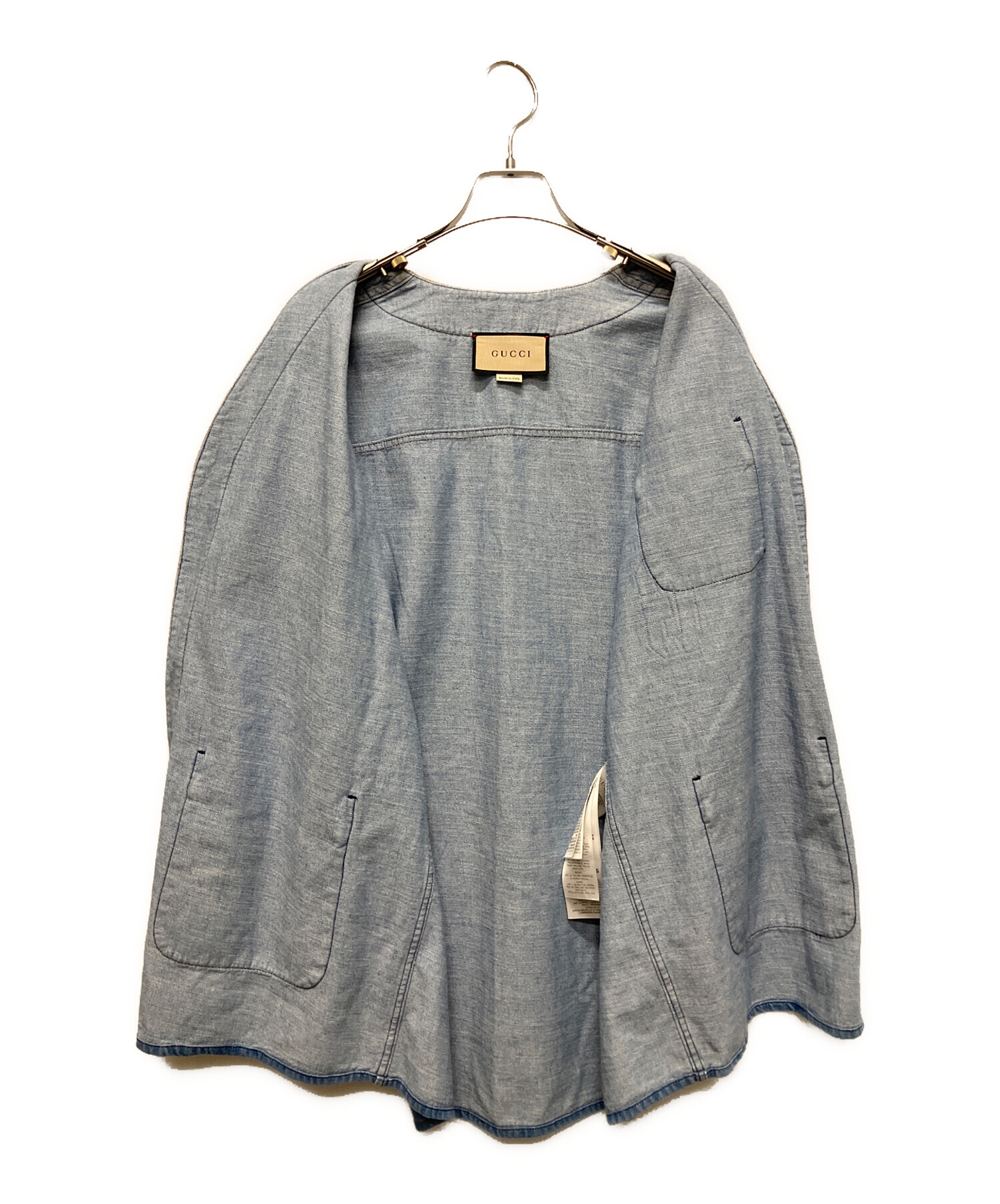 中古・古着通販】GUCCI (グッチ) ベースボールデニムシャツ/半袖シャツ