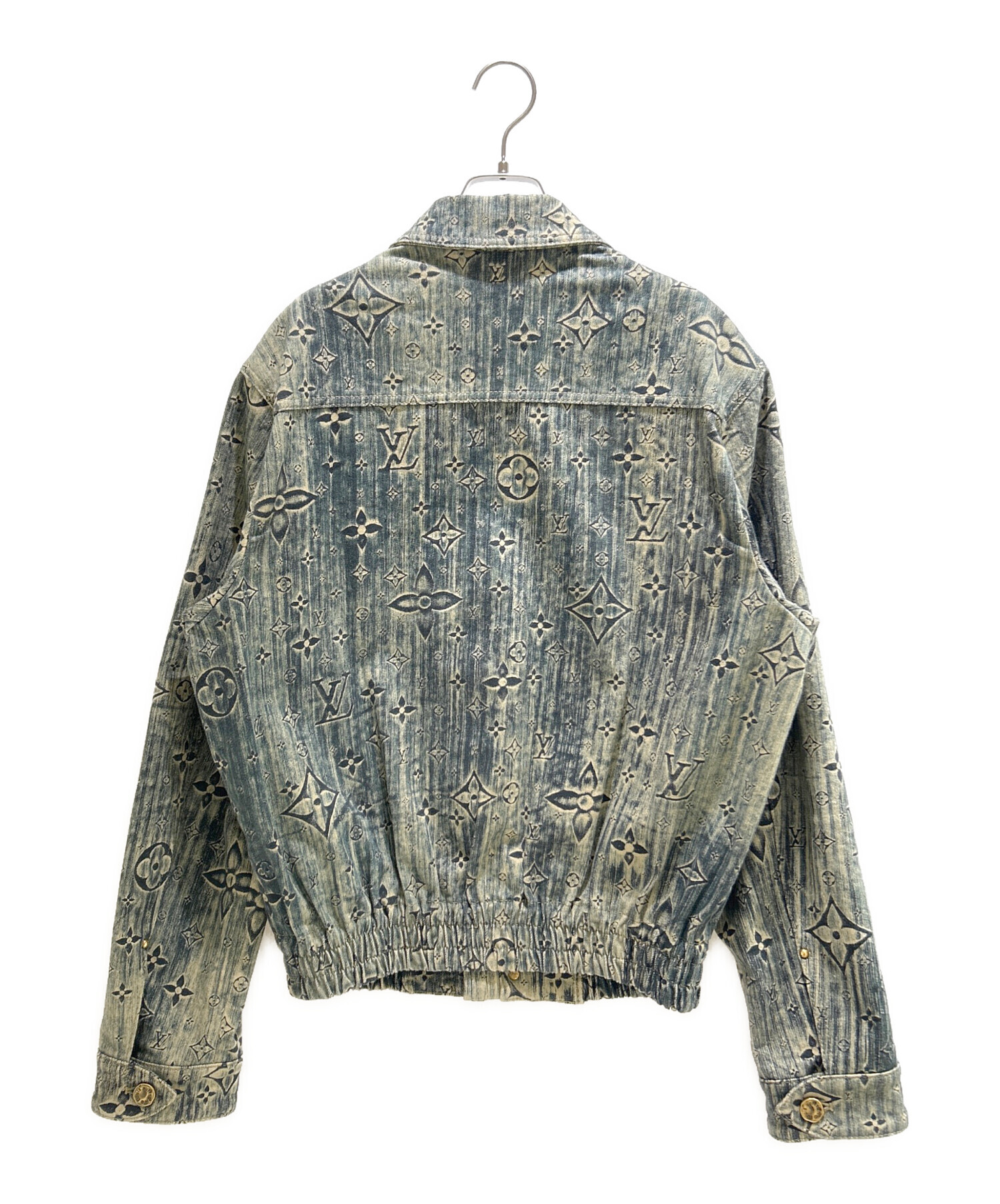 louis vuitton デニム テーラードジャケット ラムレザー モノグラム 中古・古着通販】LOUIS VUITTON (ルイ ヴィトン) モノグラムテーラード