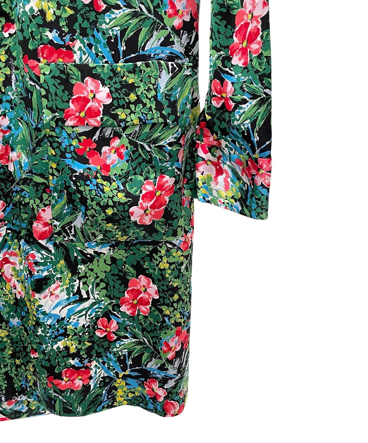 中古・古着通販】DRAWER (ドゥロワー) 花柄シルクワンピース グリーン