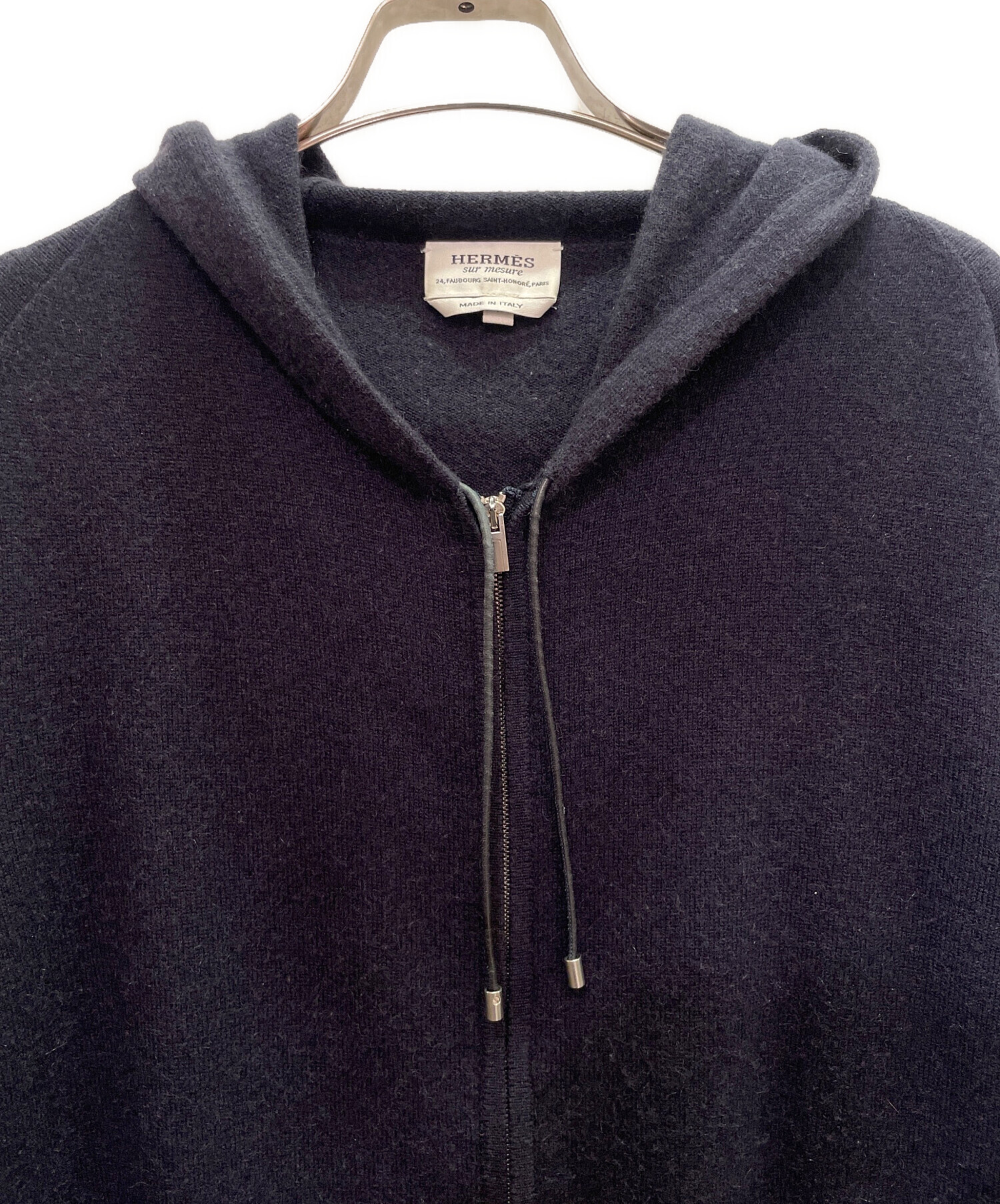 中古・古着通販】HERMES (エルメス) カシミヤジップパーカー ネイビー