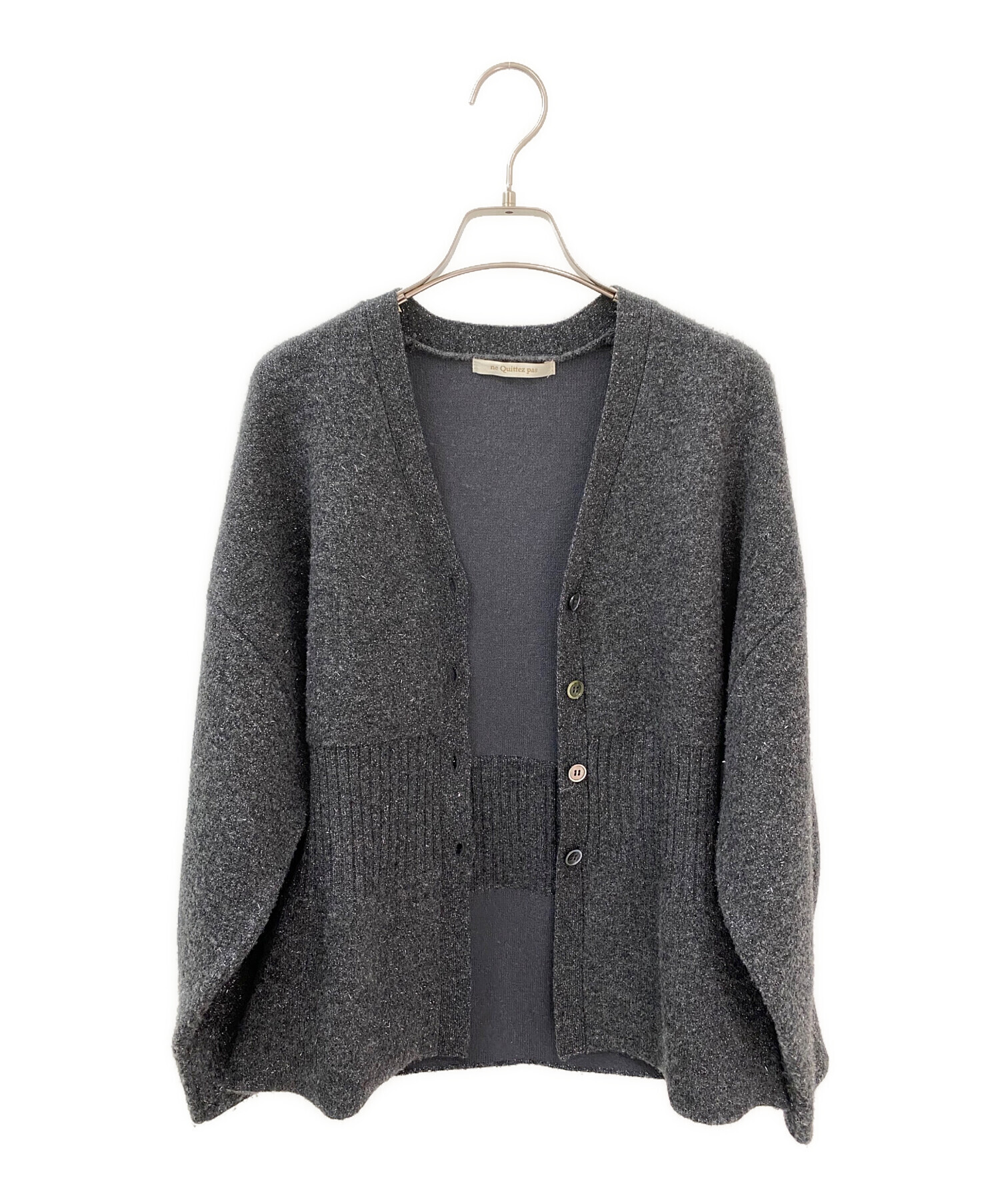 ほぼ未使用　ne Quittez pas ヌキテパ ラメ ニットカーディガン 中古・古着通販】ne quittez pas (ヌキテパ) フレアカーディガン